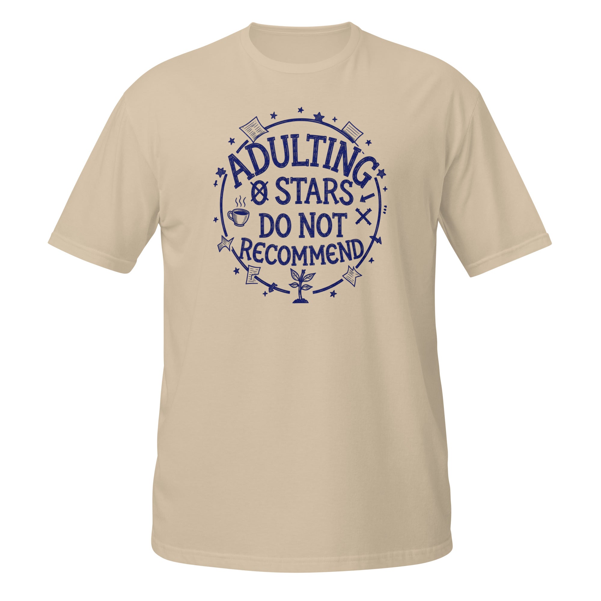 Adulting Tee - Sketchline Tees blue ink doodle T-shirt