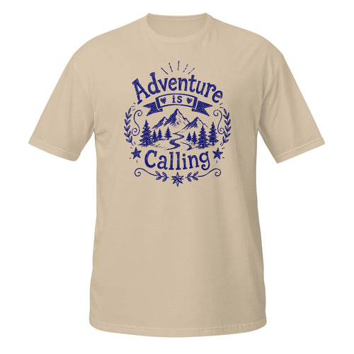 Adventure Is Calling Tee - Sketchline Tees blue ink doodle T-shirt