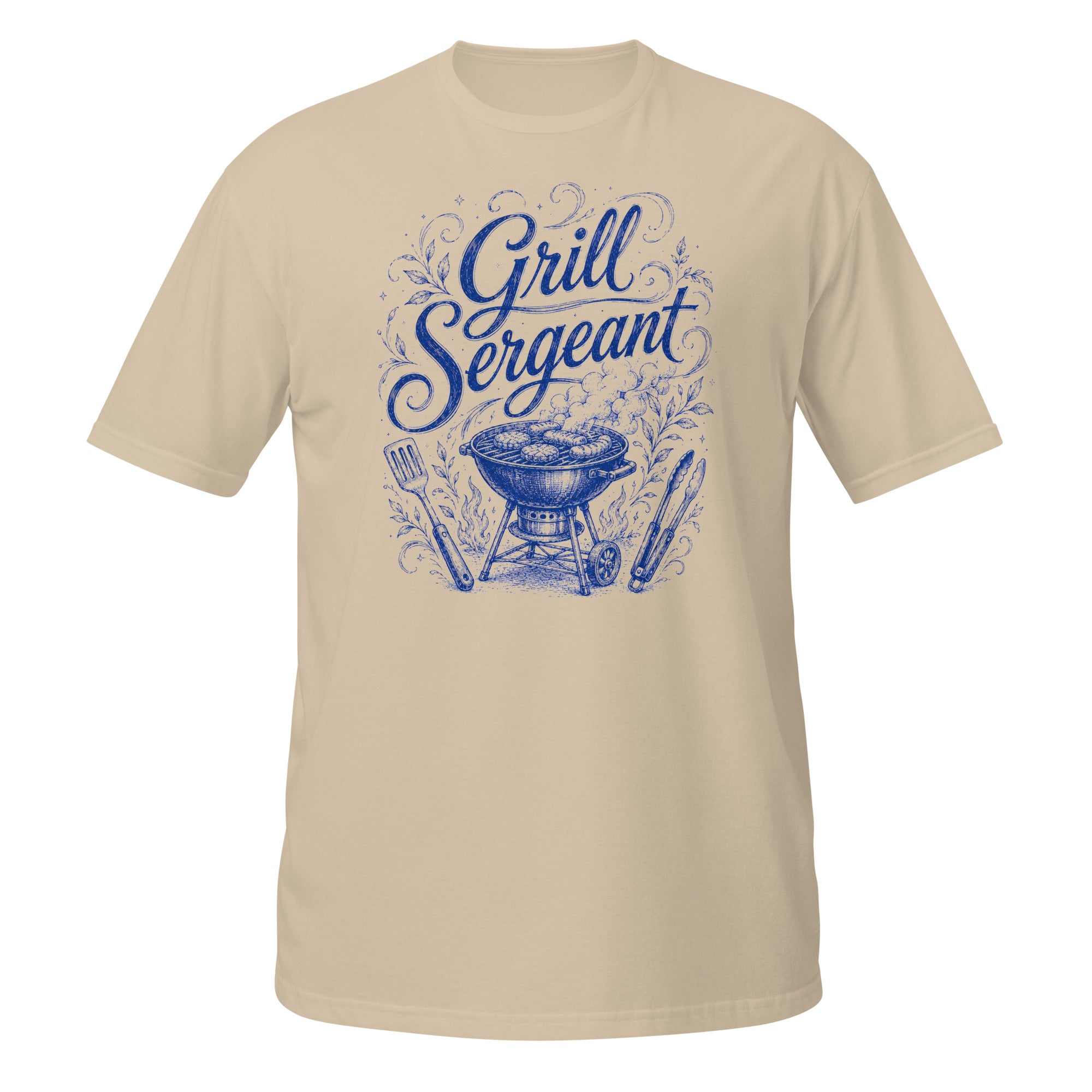 Grill Sergeant Tee - Sketchline Tees blue ink doodle T-shirt