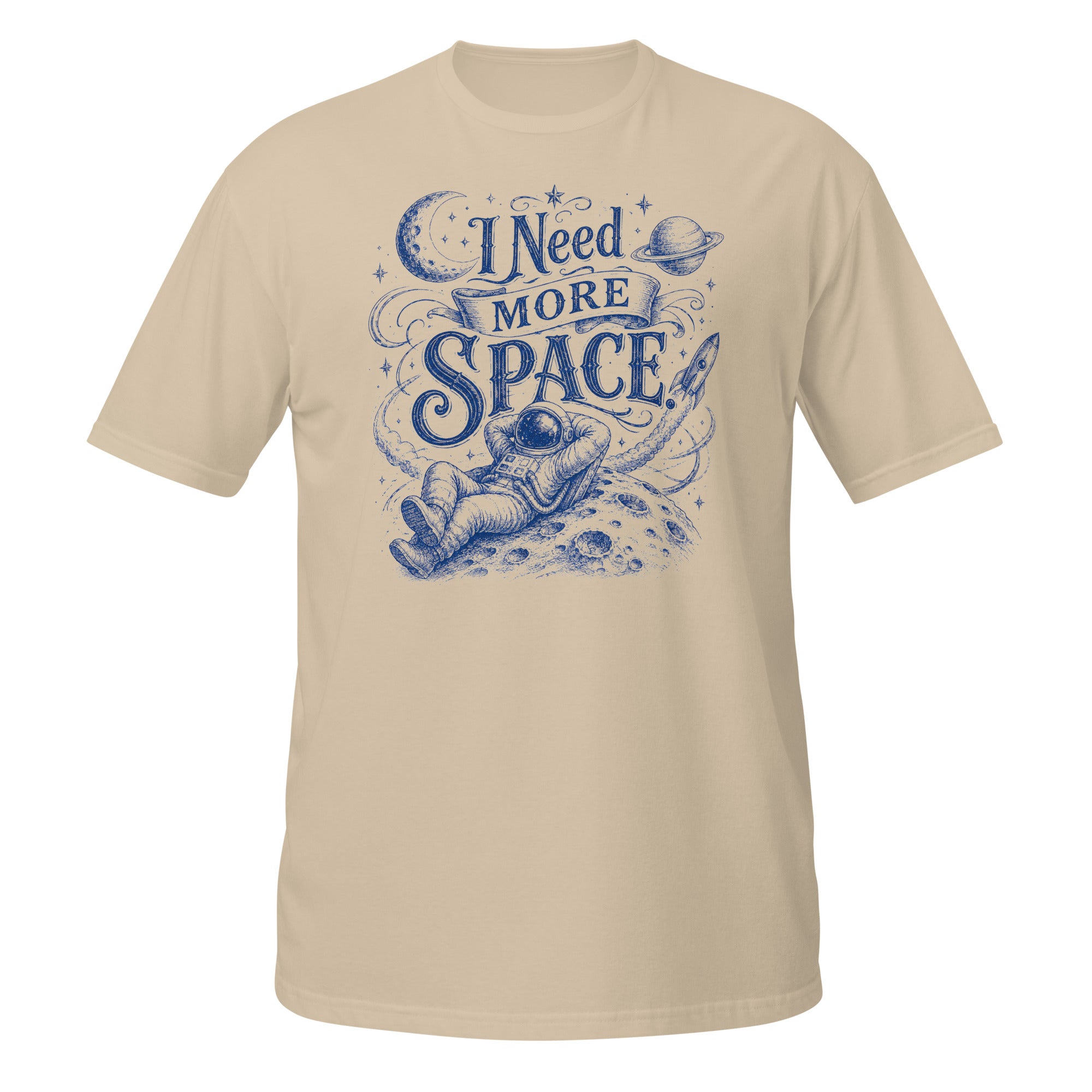 I Need More Space Tee - Sketchline Tees blue ink doodle T-shirt