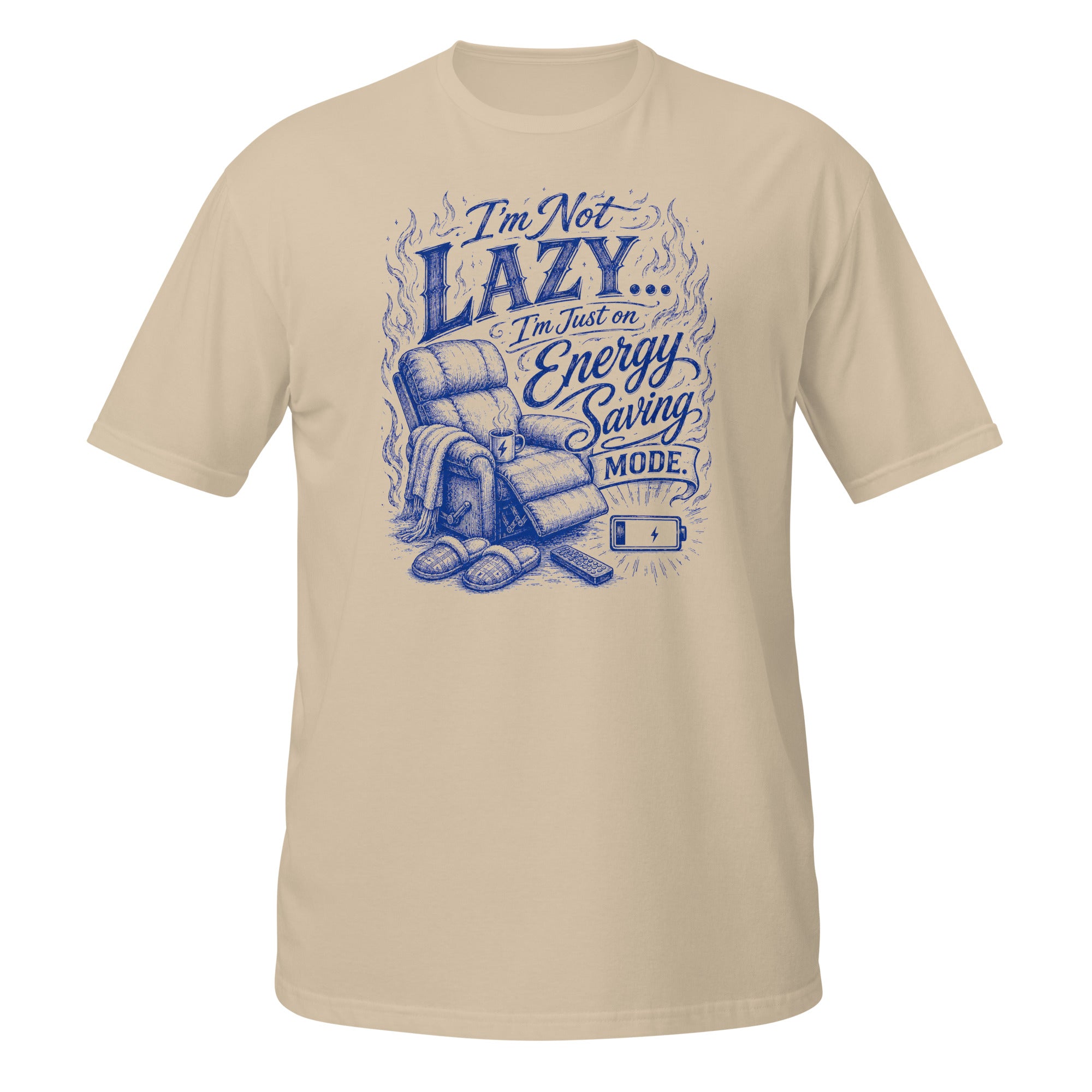Lazy Energy Tee - Sketchline Tees blue ink doodle T-shirt