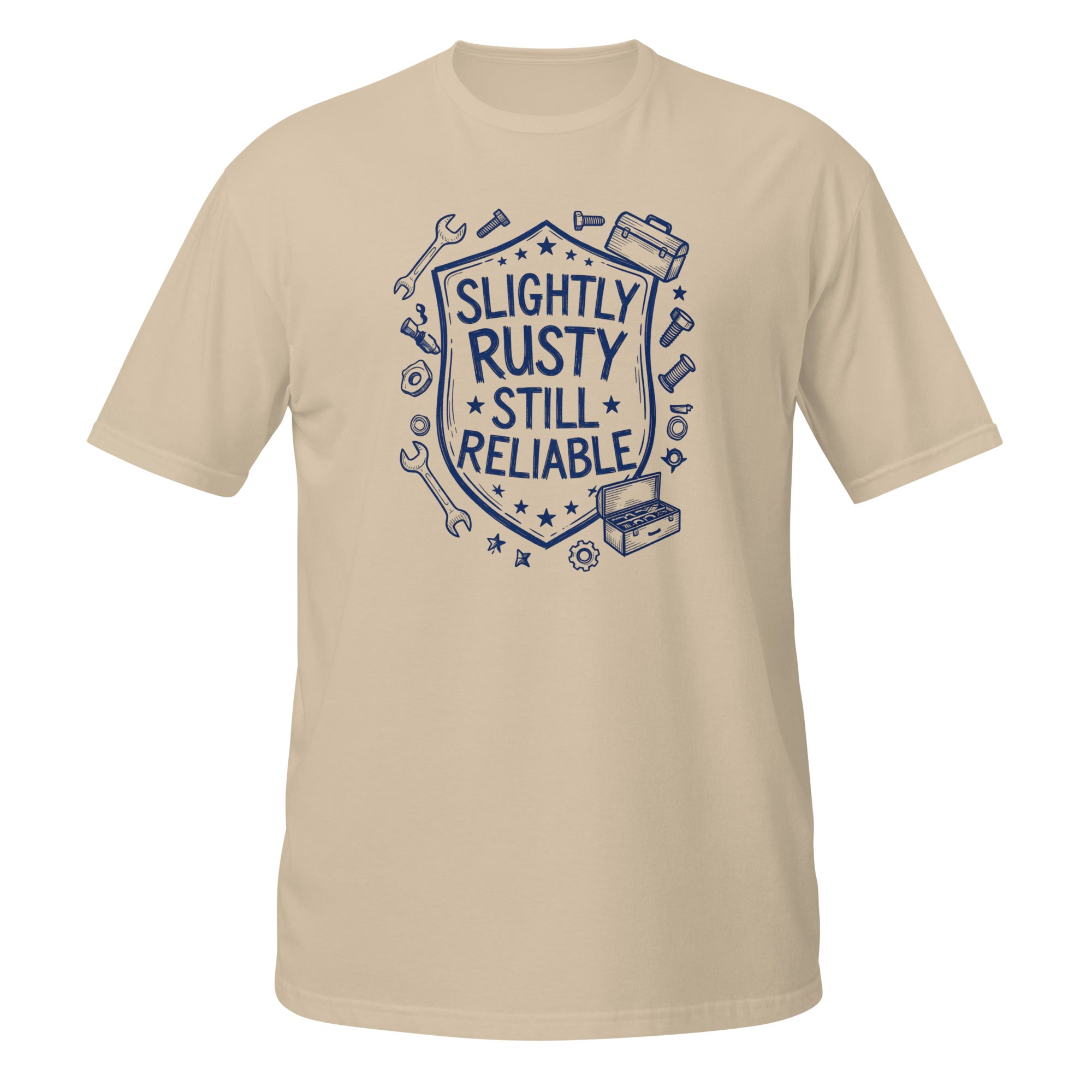 Slightly Rusty Tee - Sketchline Tees blue ink doodle T-shirt