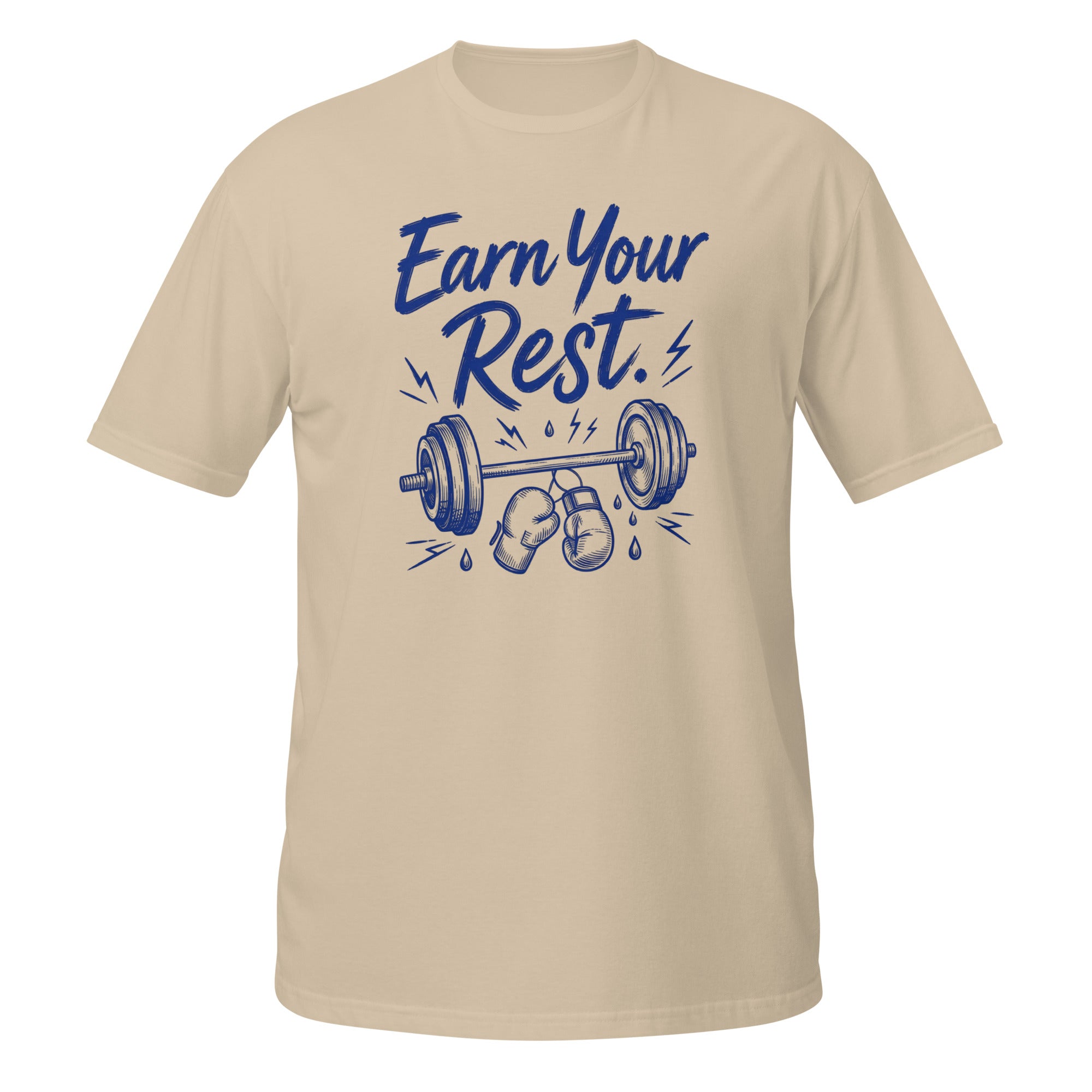 Earn Your Rest Tee - Sketchline Tees blue ink doodle T-shirt