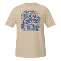 Local Coffee Dealer Tee - Sketchline Tees blue ink doodle T-shirt