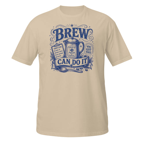 Brew Can Do It Tee - Sketchline Tees blue ink doodle T-shirt