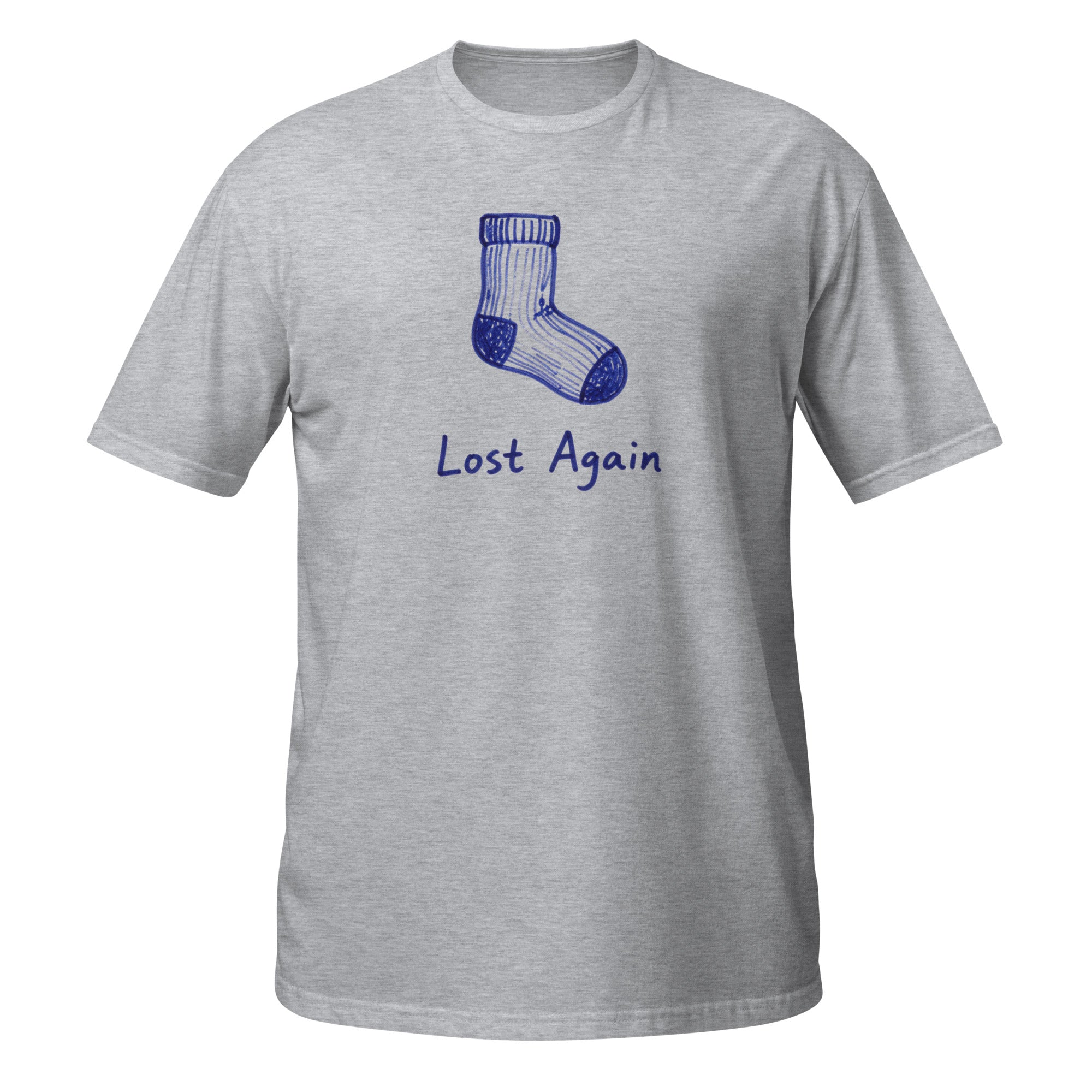 Lost Again Tee - Sketchline Tees blue ink doodle T-shirt
