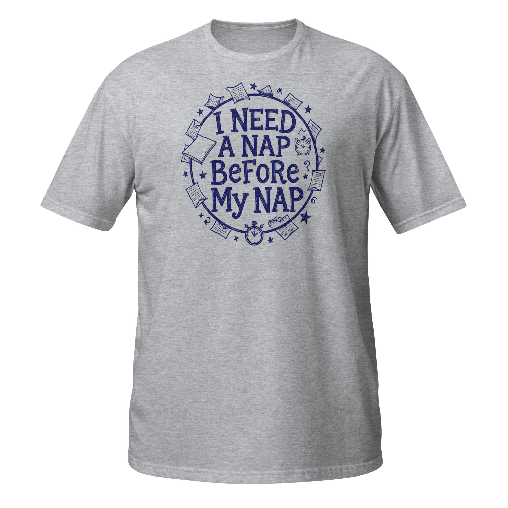 I Need a Nap Before My Nap Tee - Sketchline Tees blue ink doodle T-shirt