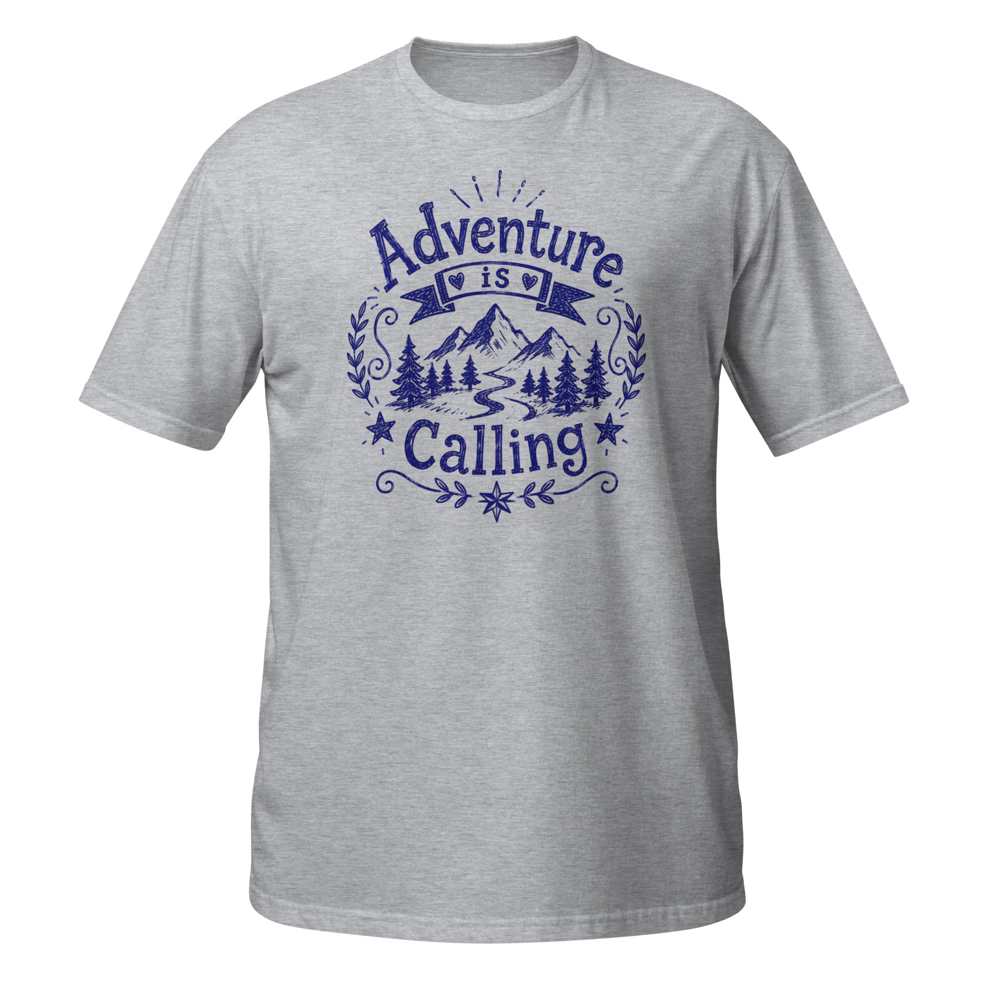 Adventure Is Calling Tee - Sketchline Tees blue ink doodle T-shirt