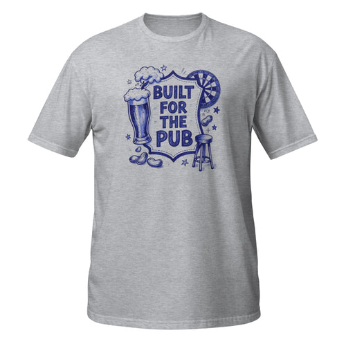 Built for the Pub Tee - Sketchline Tees blue ink doodle T-shirt