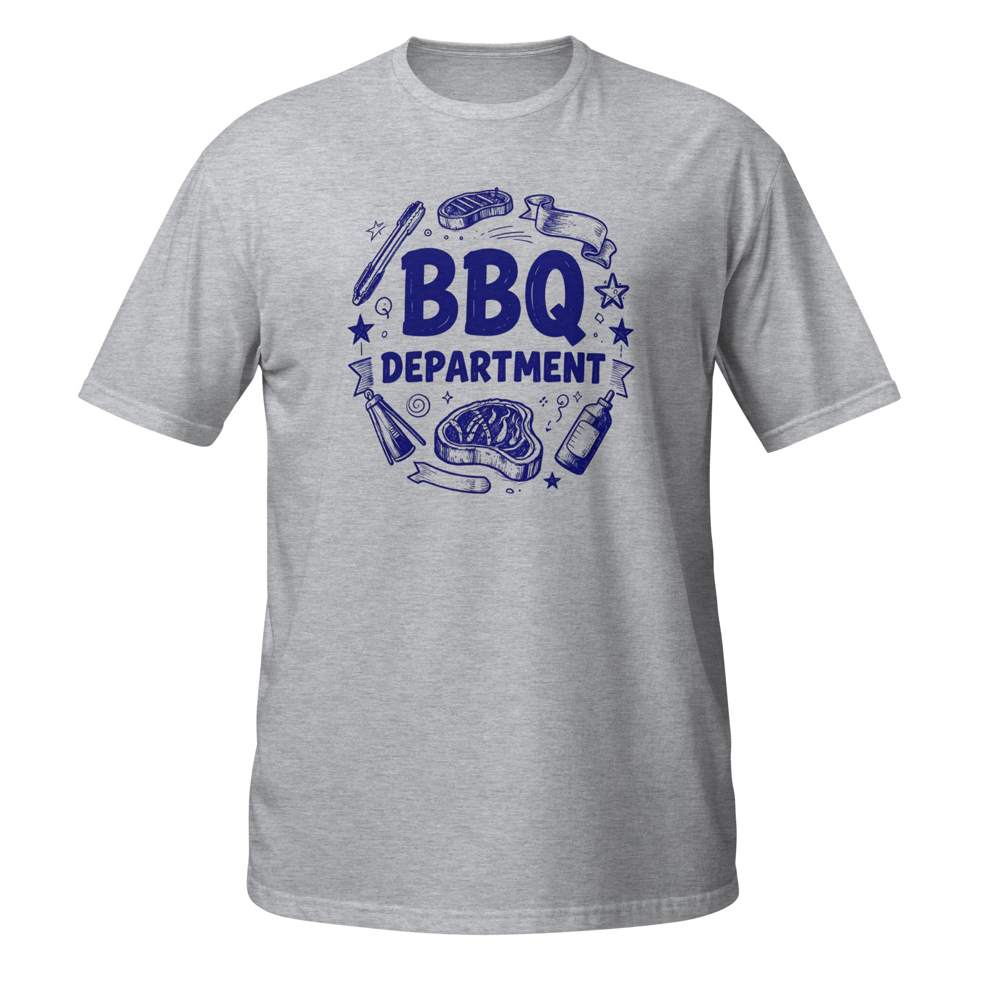 BBQ Department Tee - Sketchline Tees blue ink doodle T-shirt