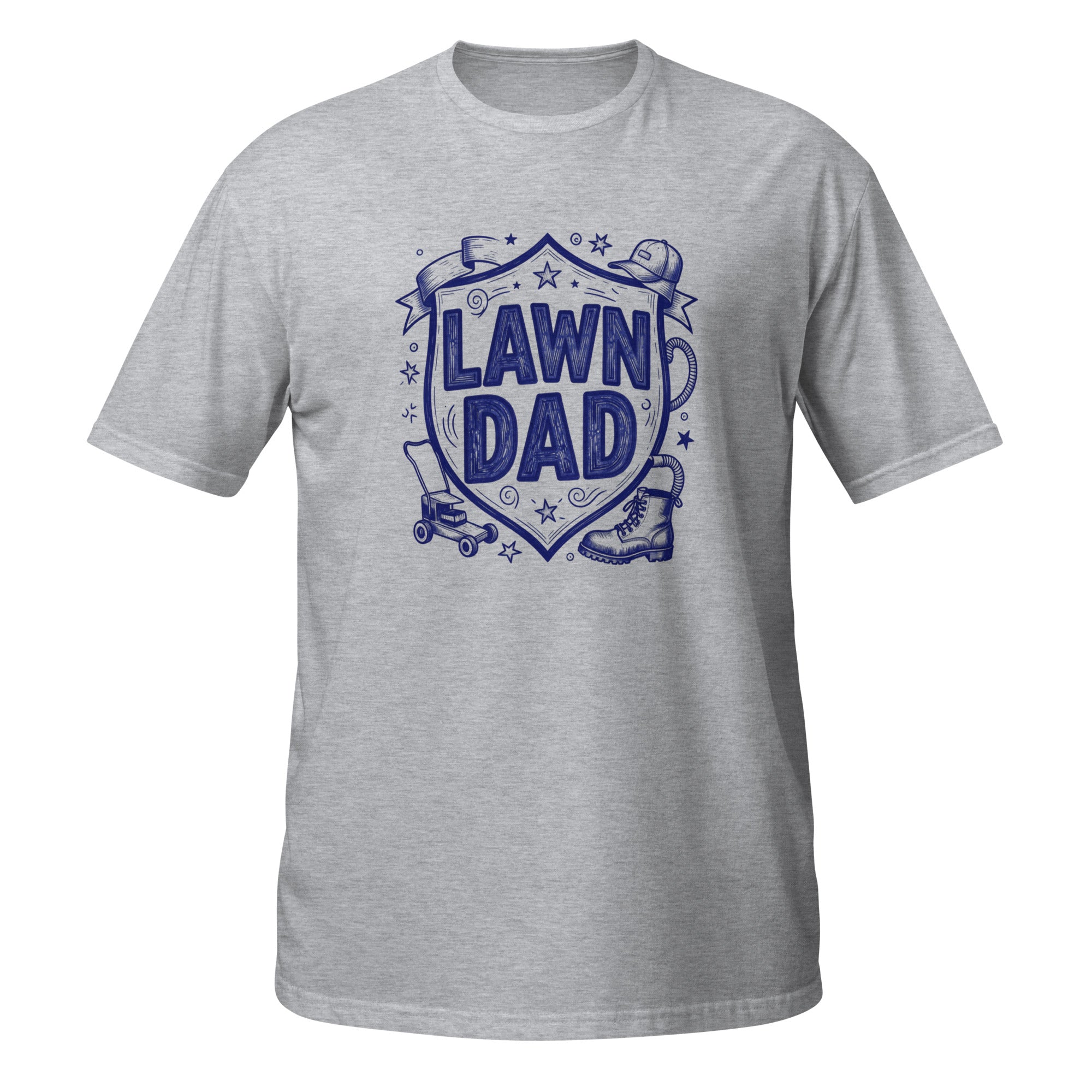 Lawn Dad Tee - Sketchline Tees blue ink doodle T-shirt