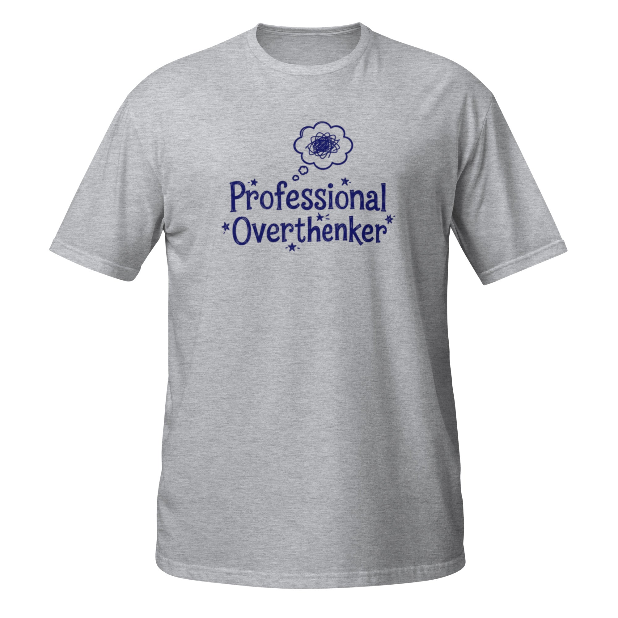 Professional Overthinker Tee - Sketchline Tees blue ink doodle T-shirt