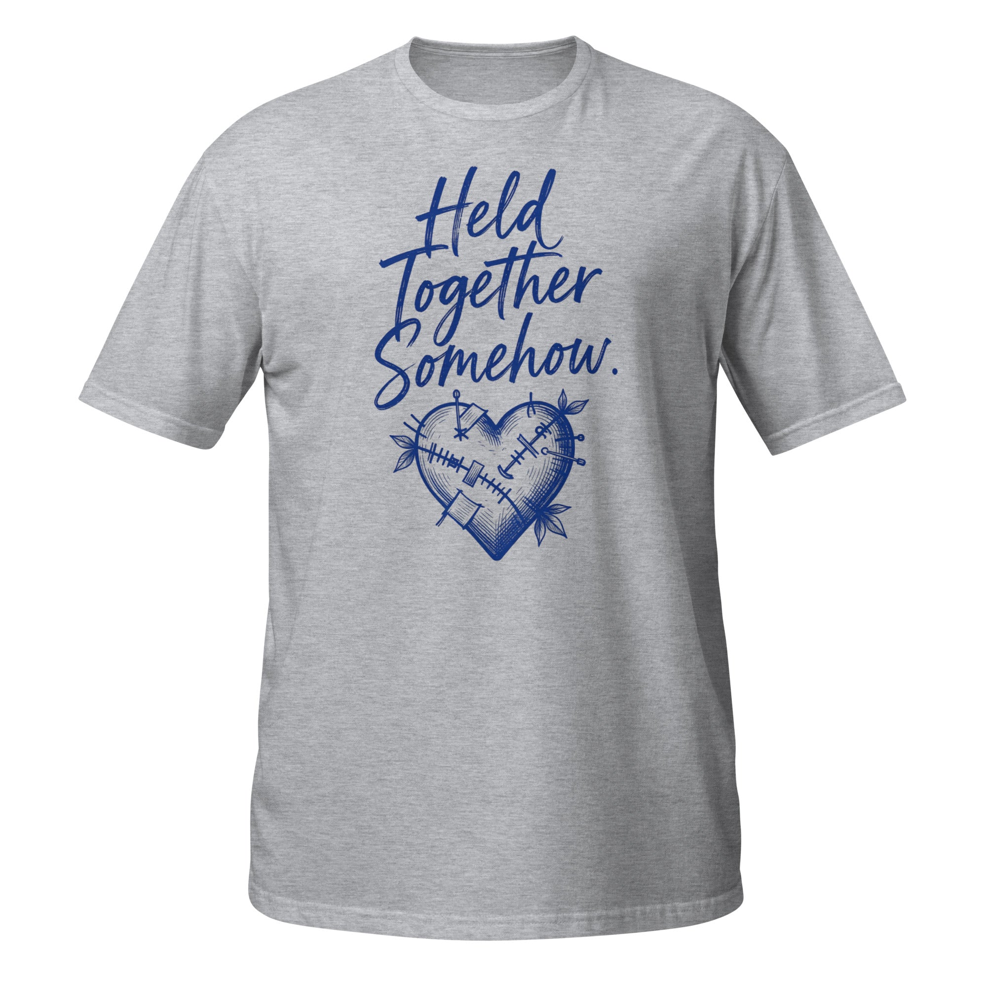 Held Together Somehow Tee - Sketchline Tees blue ink doodle T-shirt