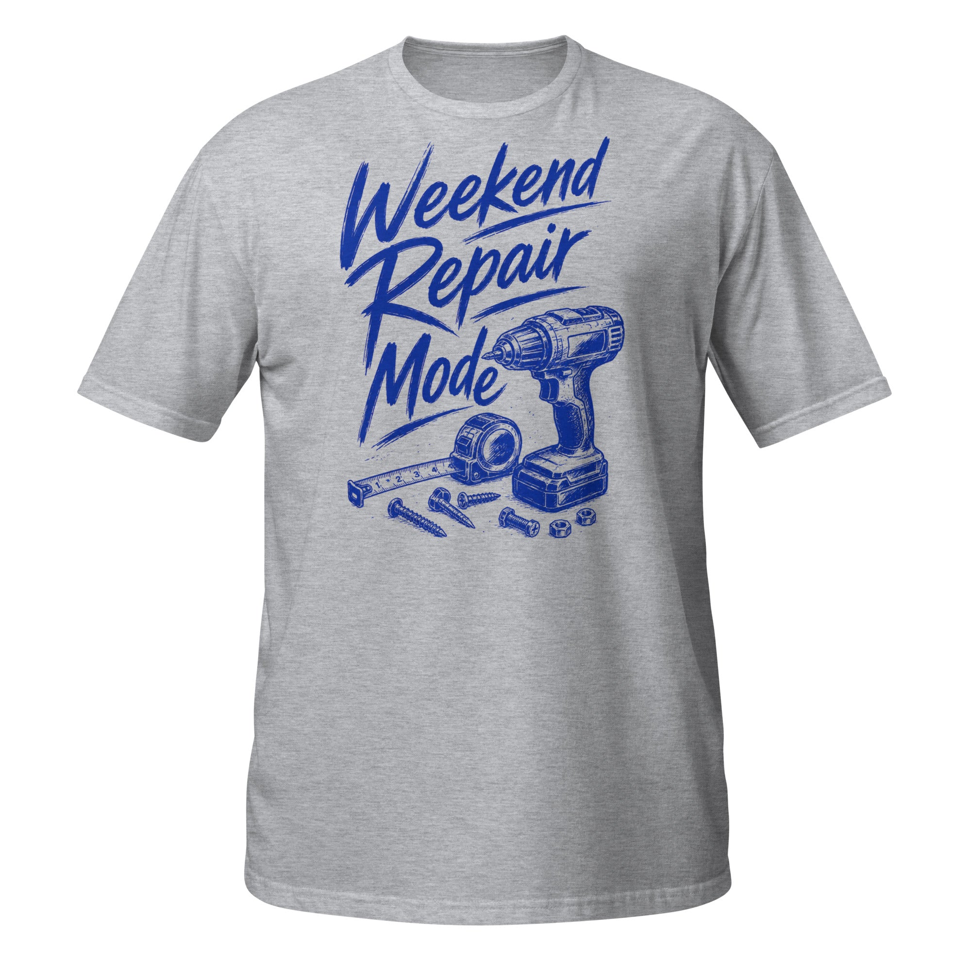 Weekend Repair Mode Tee - Sketchline Tees blue ink doodle T-shirt