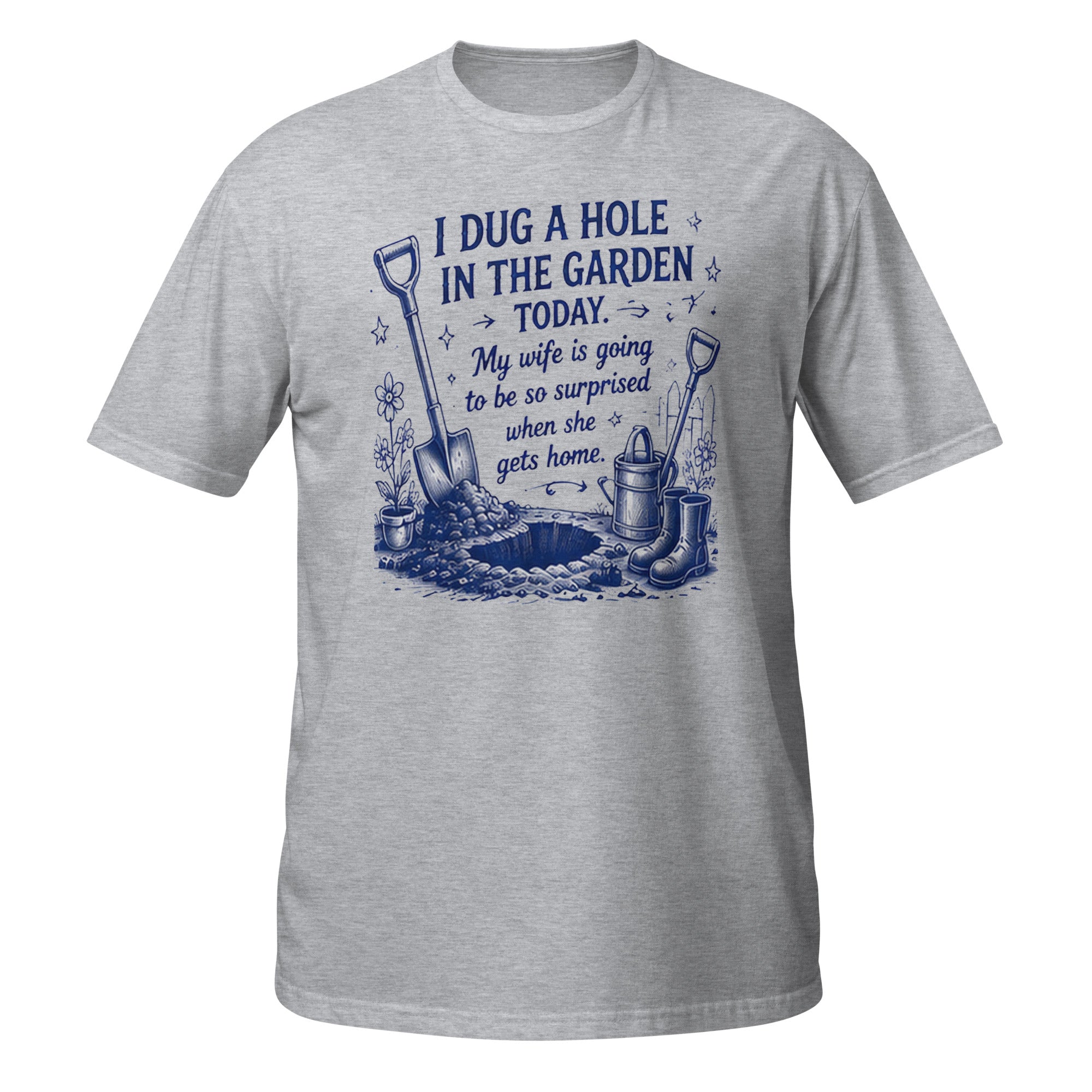 I Dug a Hole Tee - Sketchline Tees blue ink doodle T-shirt