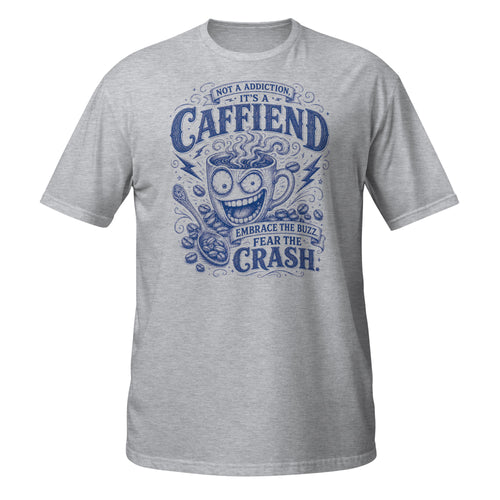 Caffiend Tee - Sketchline Tees blue ink doodle T-shirt