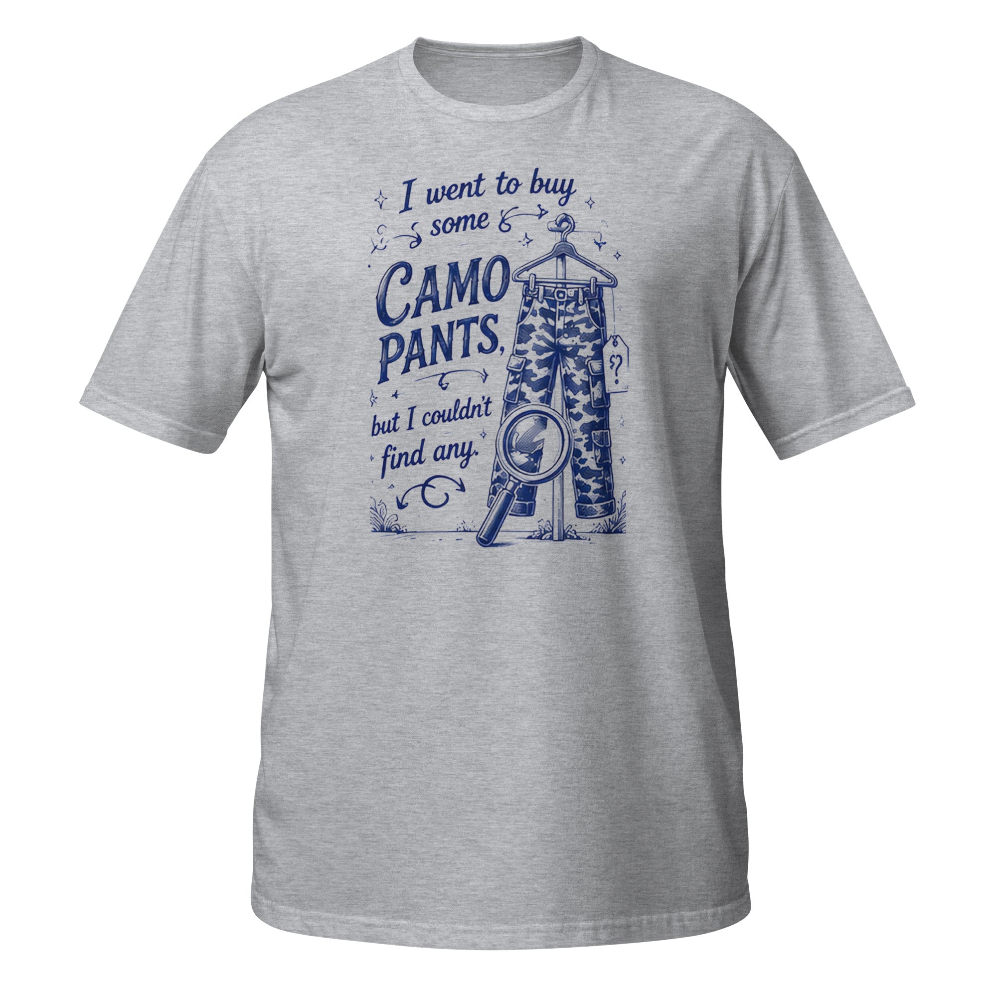 Camo Pants Tee - Sketchline Tees blue ink doodle T-shirt