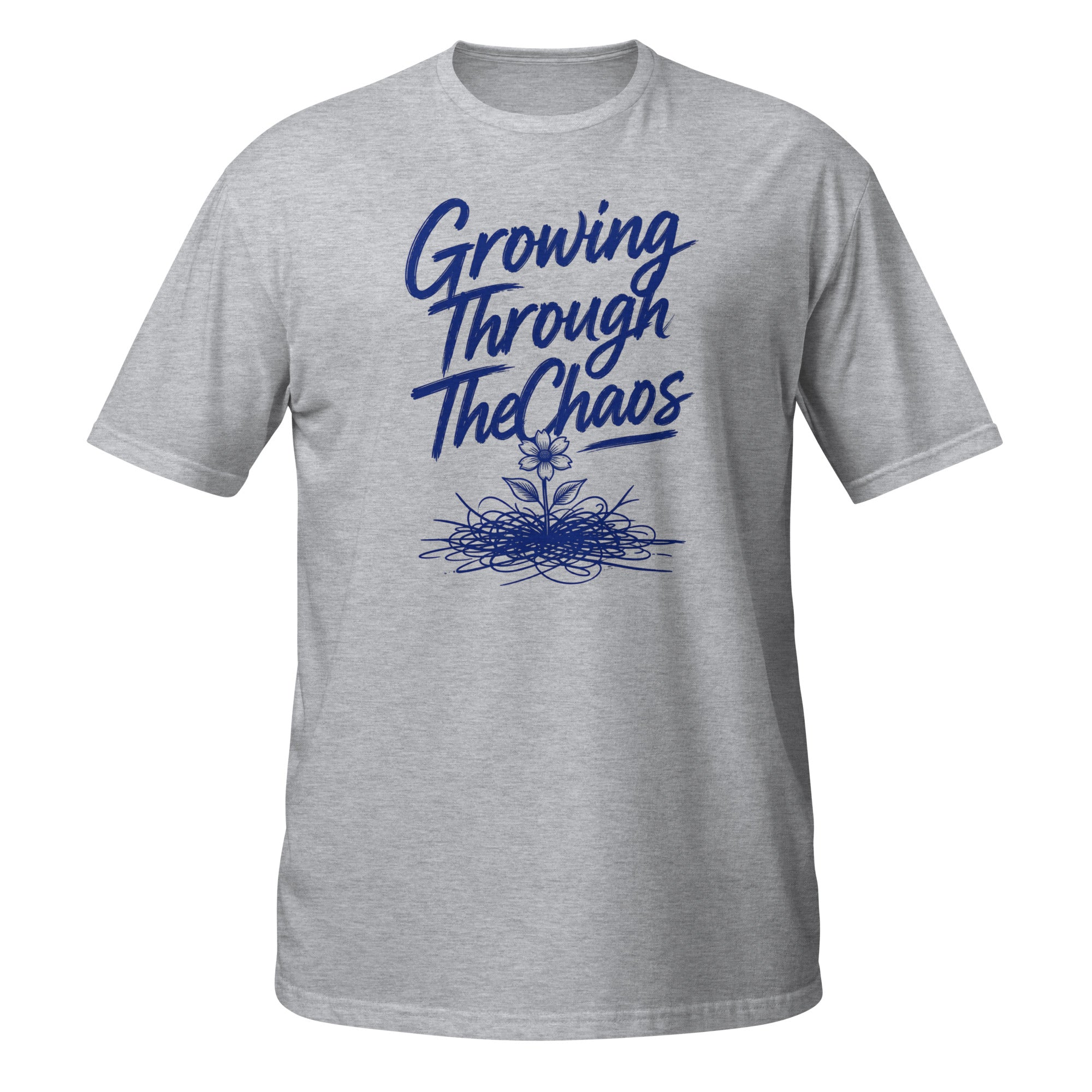 Growing Through the Chaos Tee - Sketchline Tees blue ink doodle T-shirt