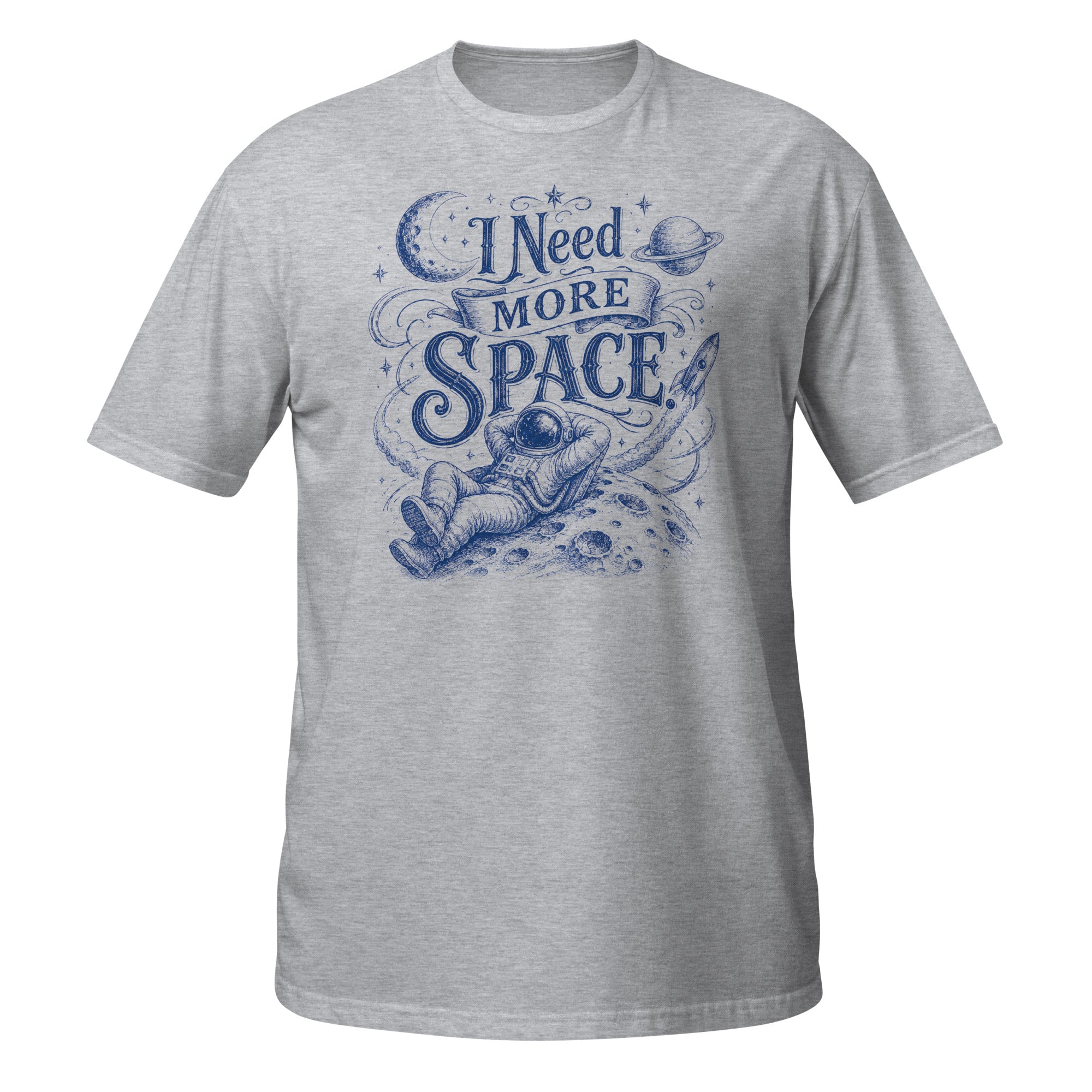 I Need More Space Tee - Sketchline Tees blue ink doodle T-shirt