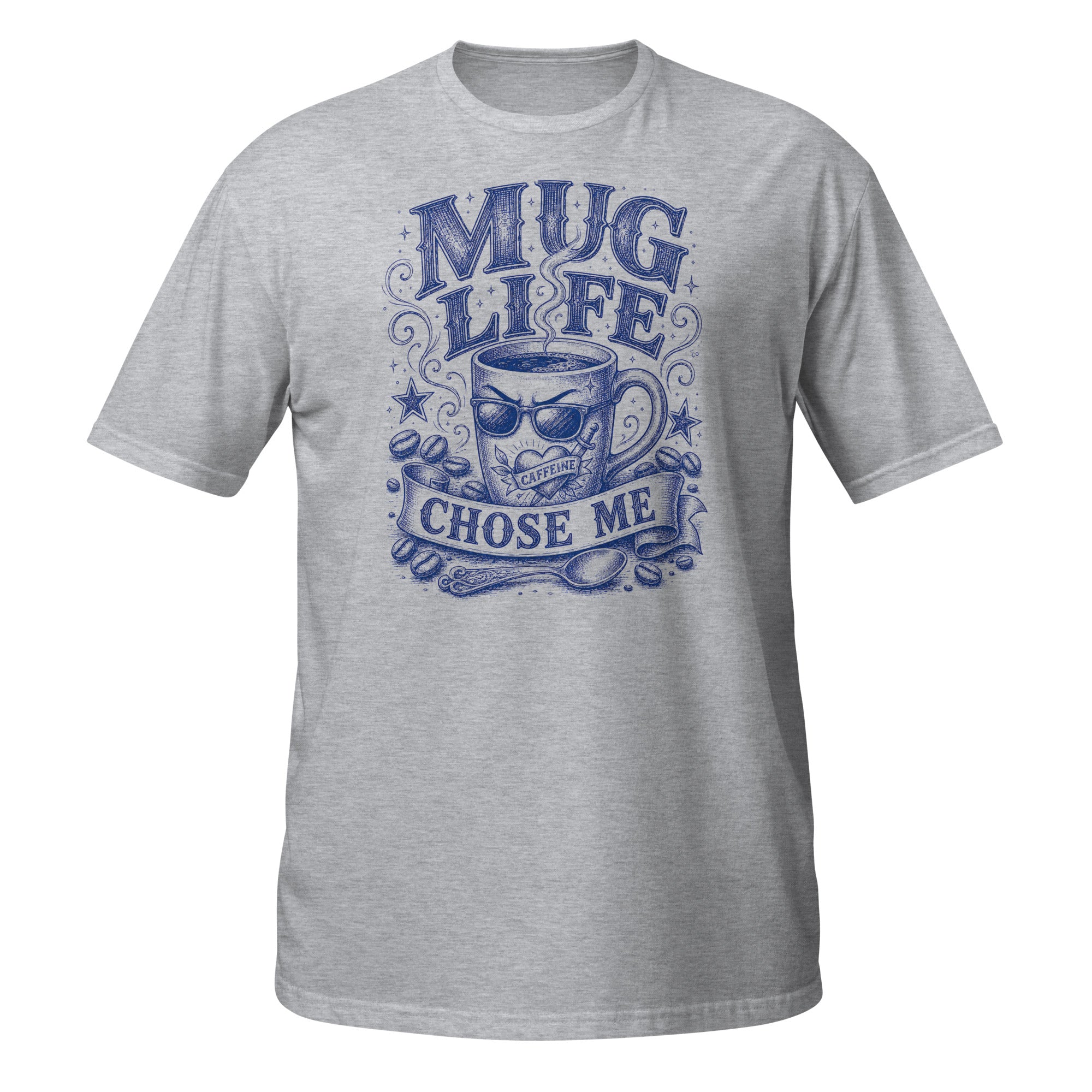 Mug Life Tee - Sketchline Tees blue ink doodle T-shirt