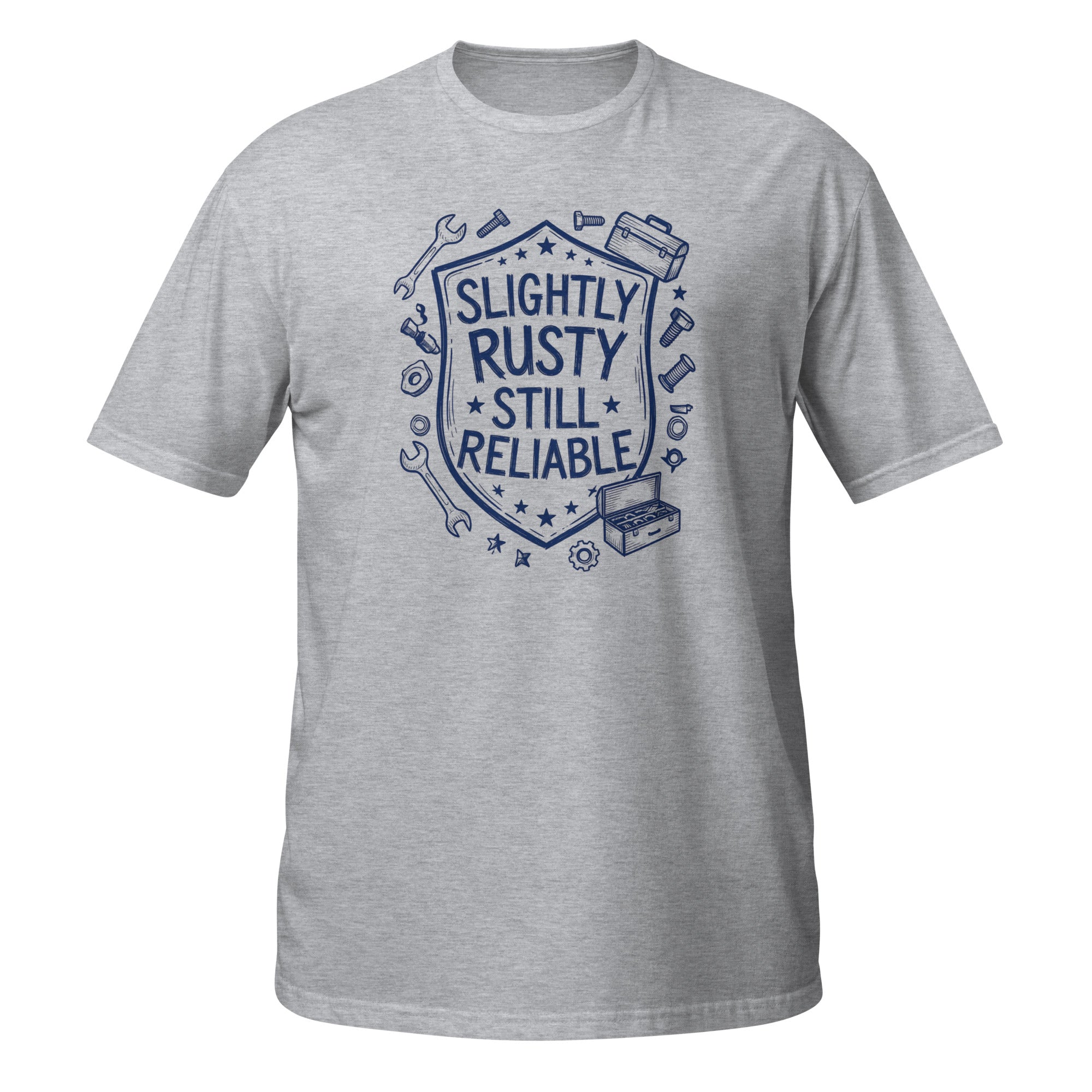 Slightly Rusty Tee - Sketchline Tees blue ink doodle T-shirt