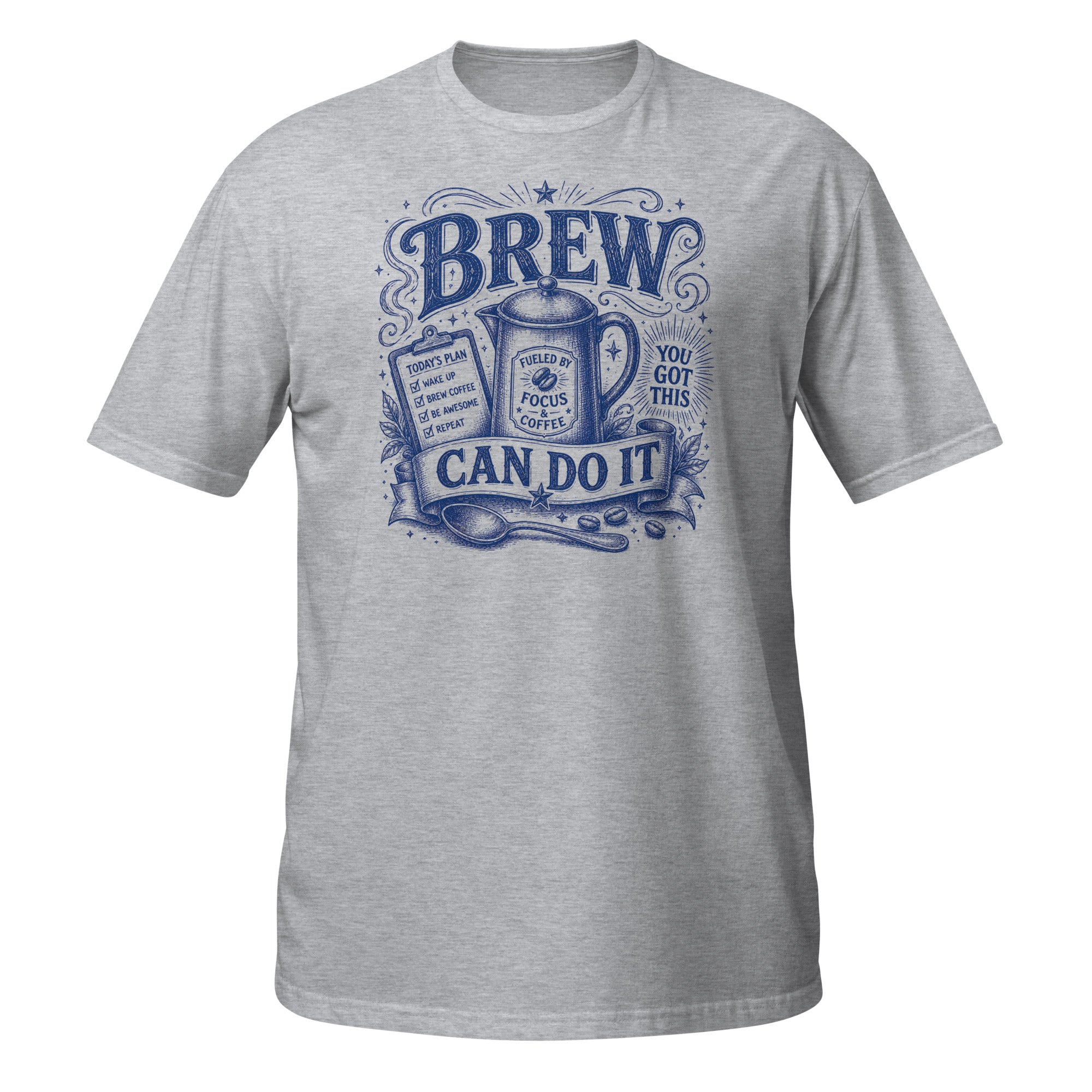 Brew Can Do It Tee - Sketchline Tees blue ink doodle T-shirt