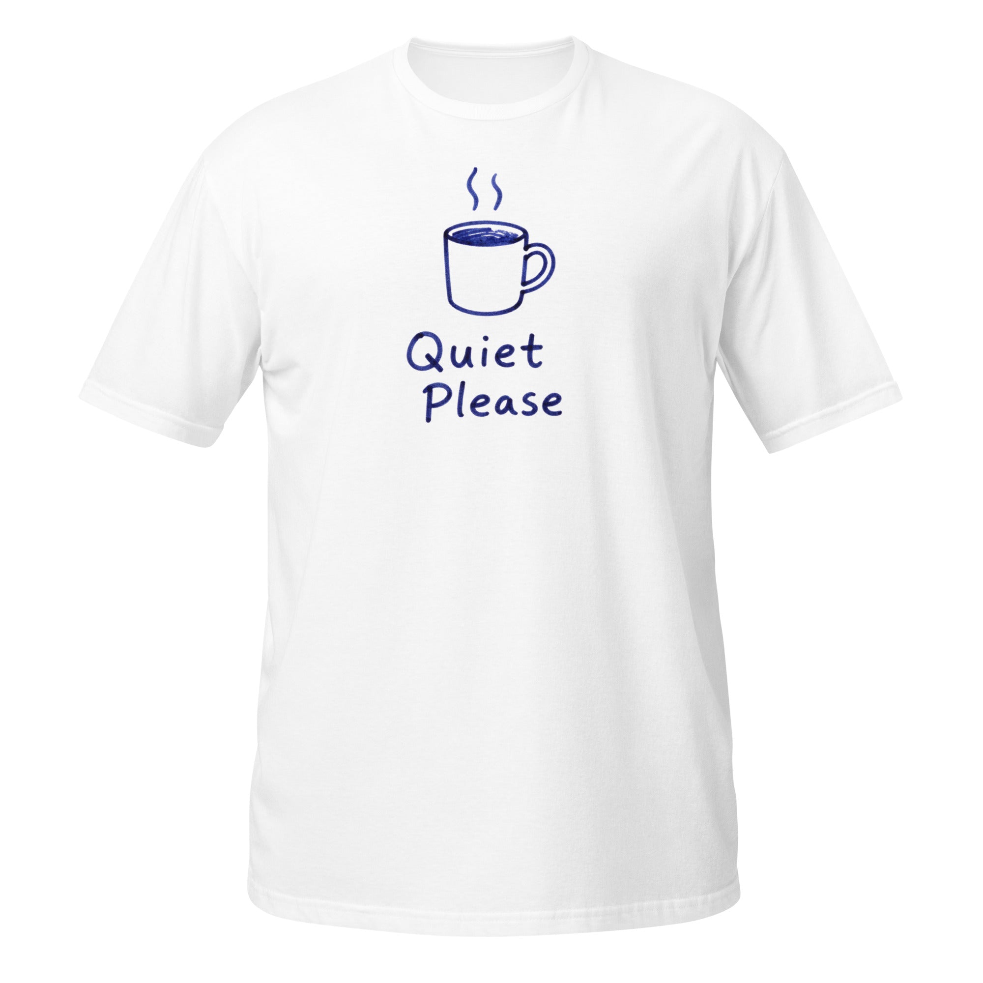 Quiet Please Tee - Sketchline Tees blue ink doodle T-shirt