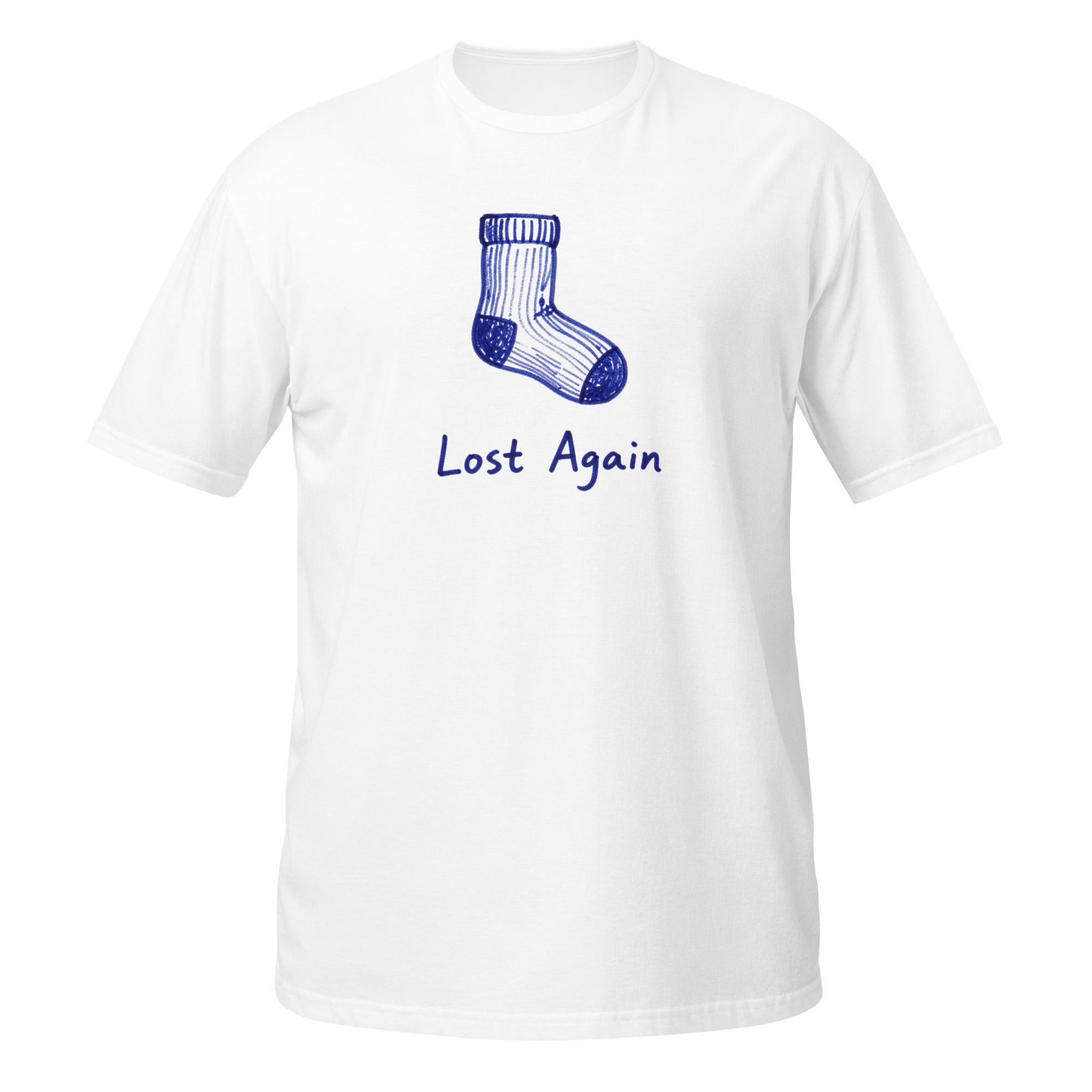 Lost Again Tee - Sketchline Tees blue ink doodle T-shirt