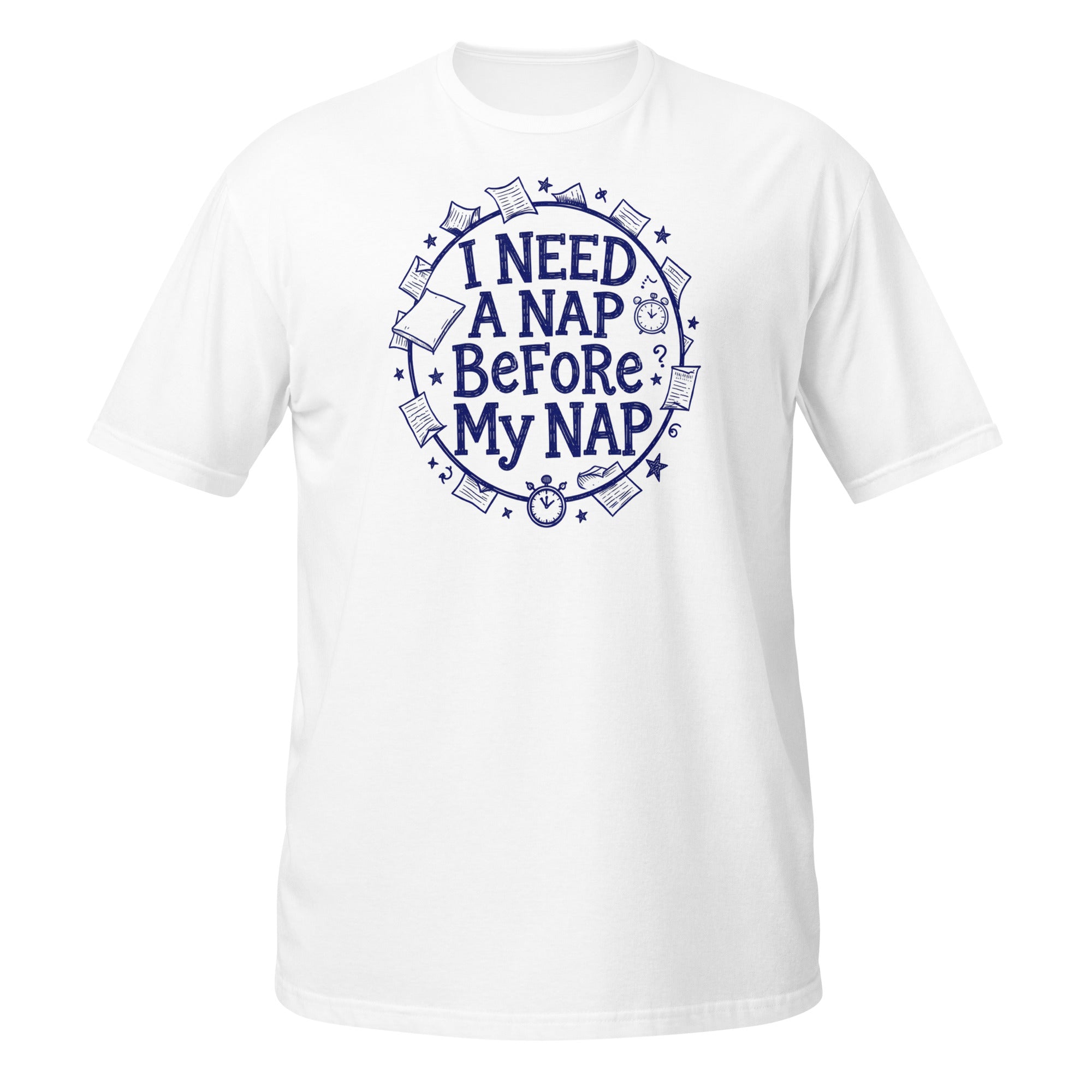 I Need a Nap Before My Nap Tee - Sketchline Tees blue ink doodle T-shirt