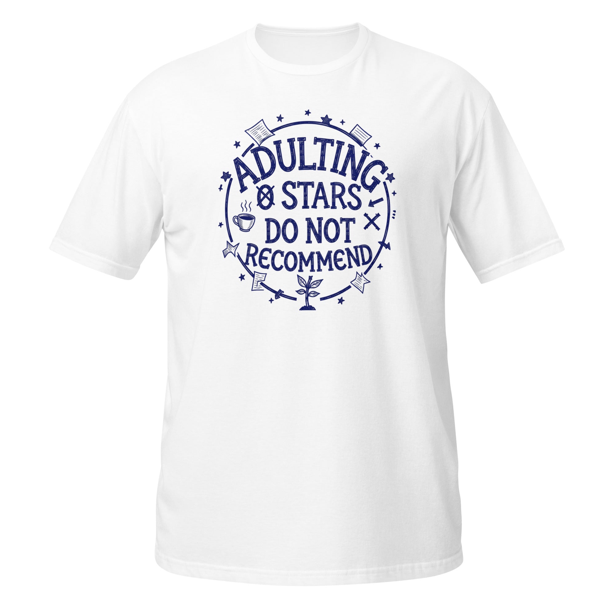 Adulting Tee - Sketchline Tees blue ink doodle T-shirt