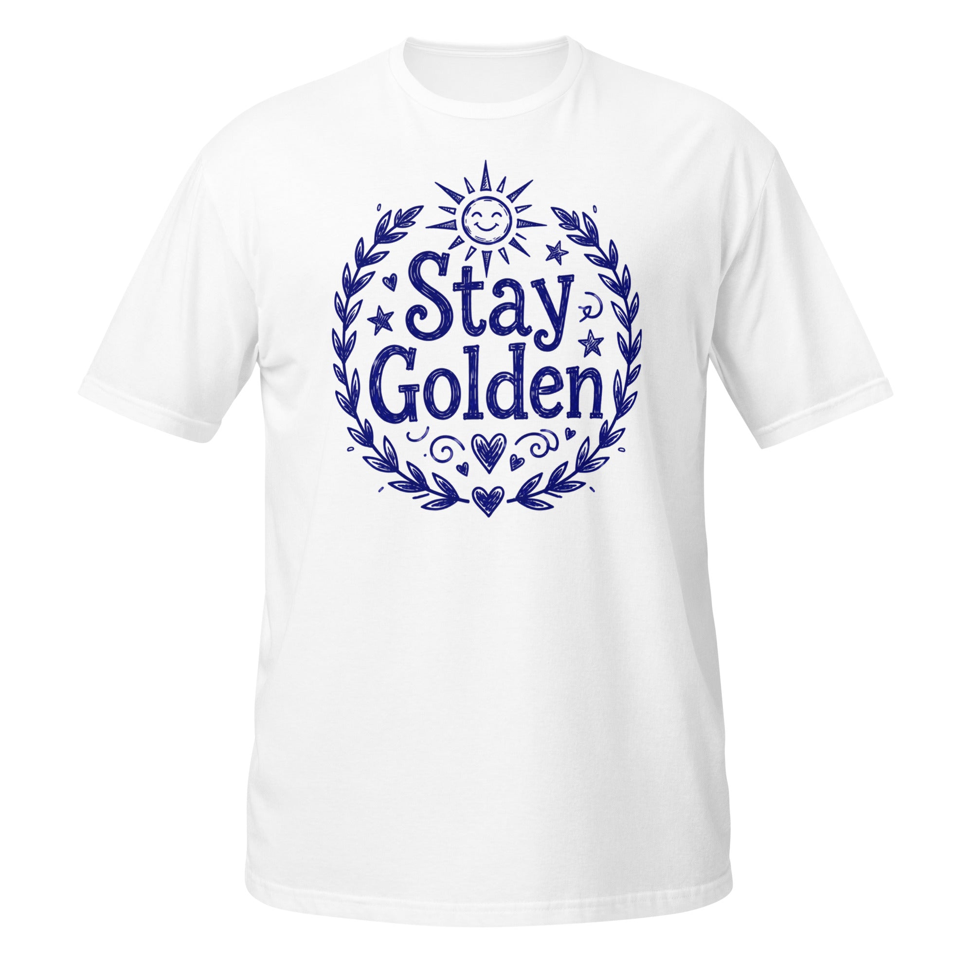 Stay Golden Tee - Sketchline Tees blue ink doodle T-shirt