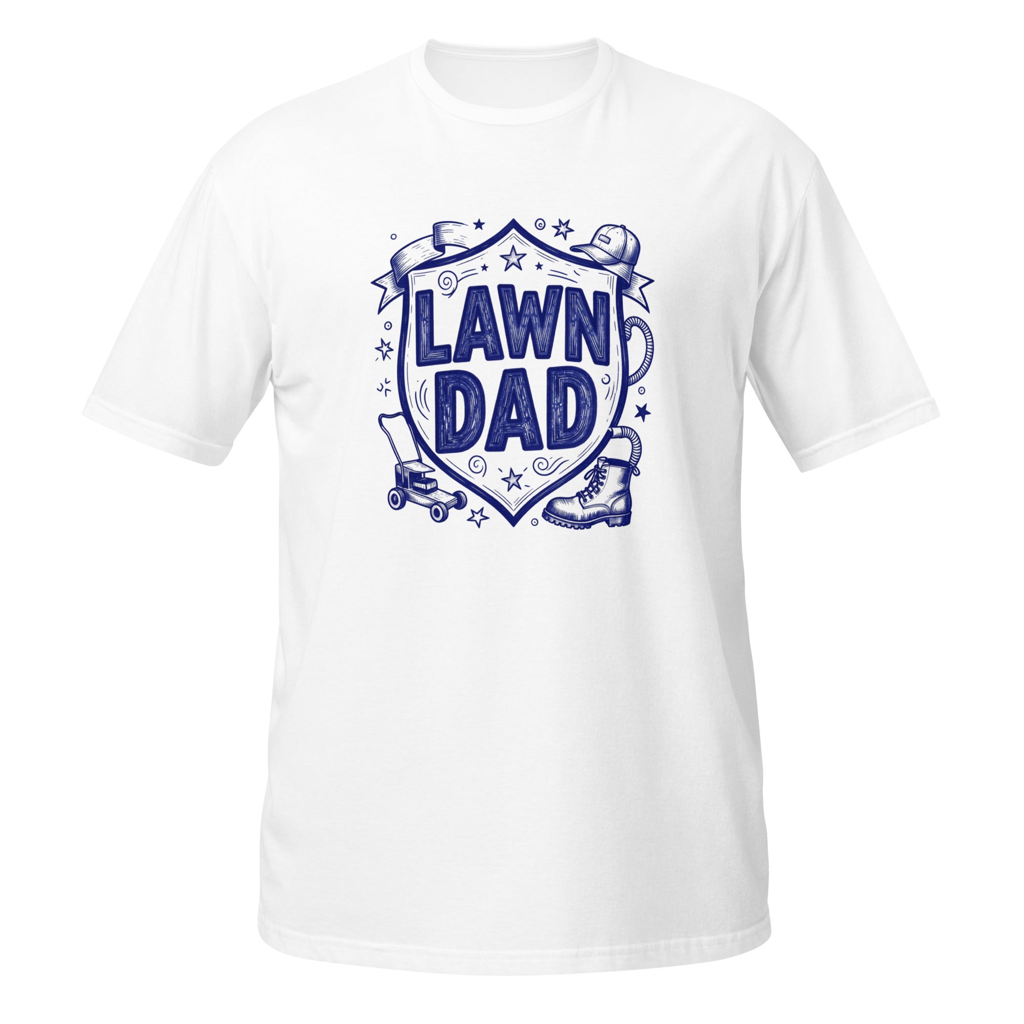 Lawn Dad Tee - Sketchline Tees blue ink doodle T-shirt