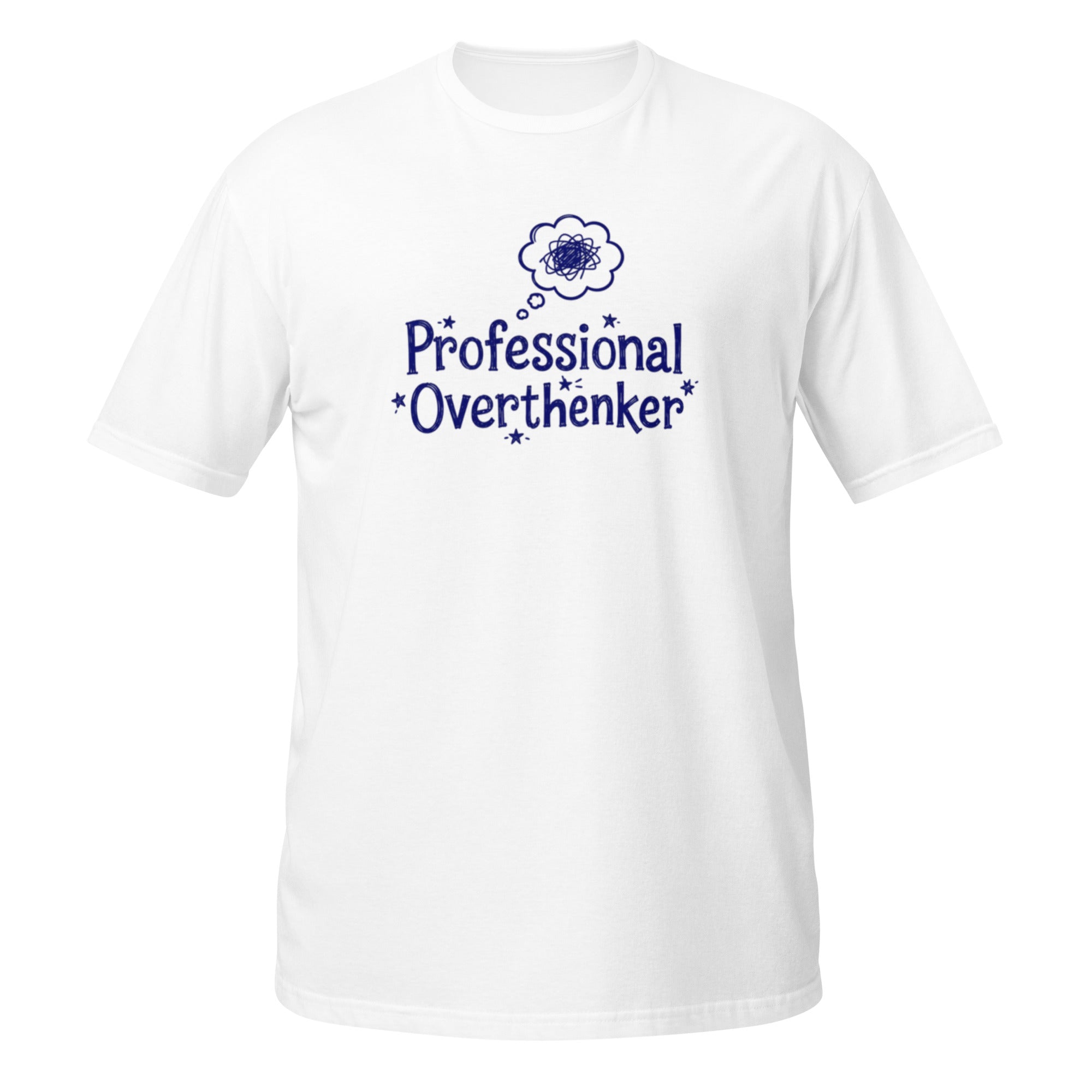 Professional Overthinker Tee - Sketchline Tees blue ink doodle T-shirt