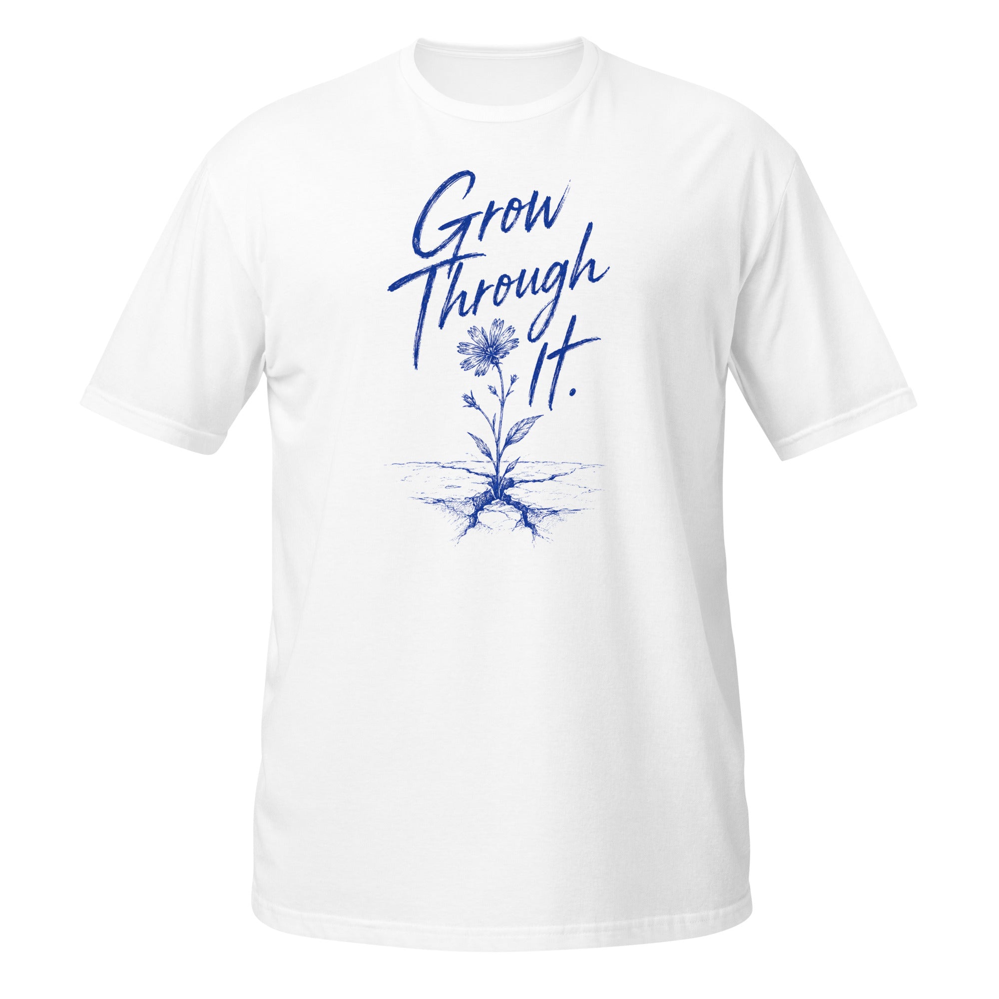 Grow Through It Tee - Sketchline Tees blue ink doodle T-shirt