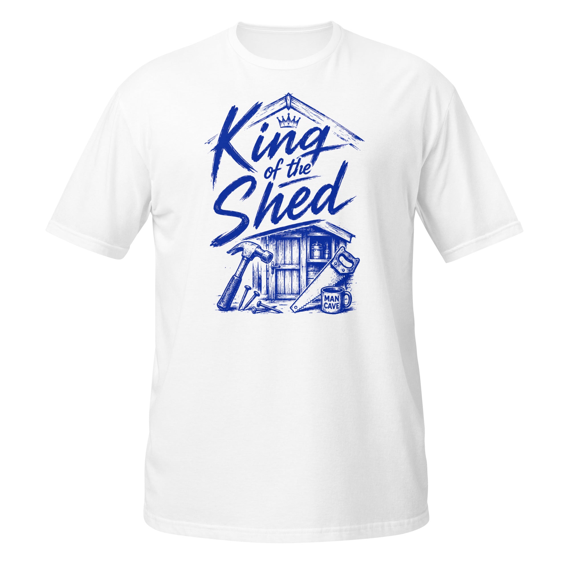 King of the Shed Tee - Sketchline Tees blue ink doodle T-shirt