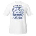 Broken Arm in Two Places Tee - Sketchline Tees blue ink doodle T-shirt