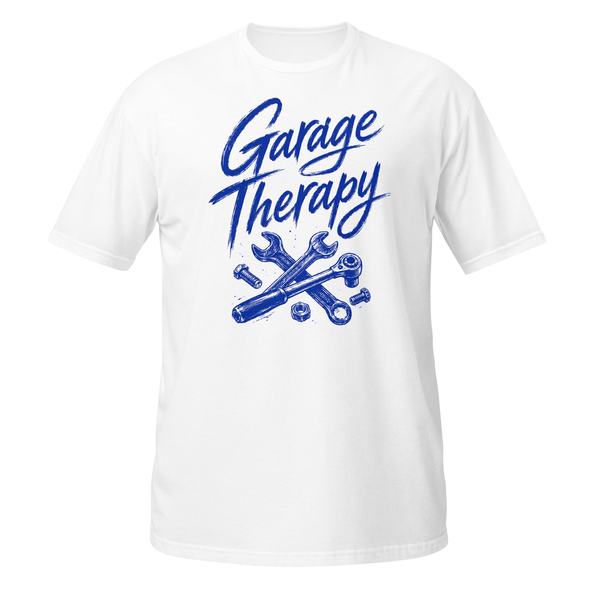 Garage Therapy Tee - Sketchline Tees blue ink doodle T-shirt