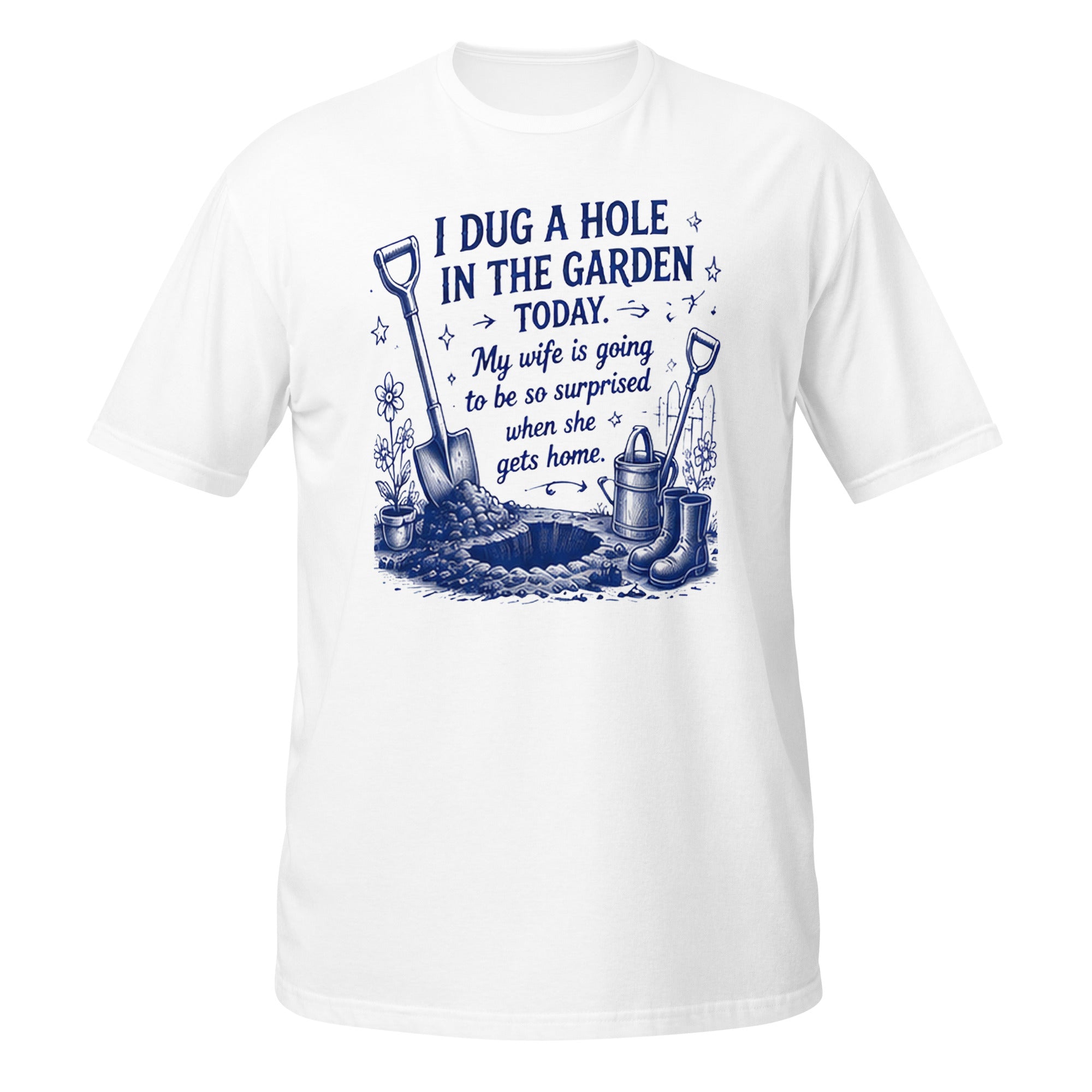 I Dug a Hole Tee - Sketchline Tees blue ink doodle T-shirt