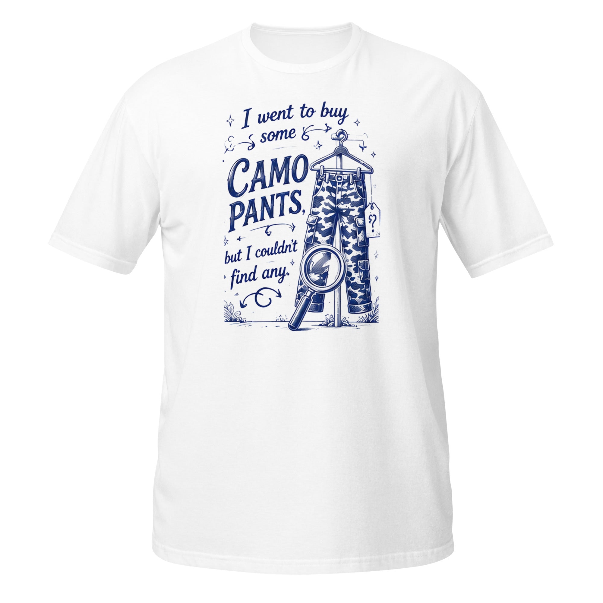 Camo Pants Tee - Sketchline Tees blue ink doodle T-shirt