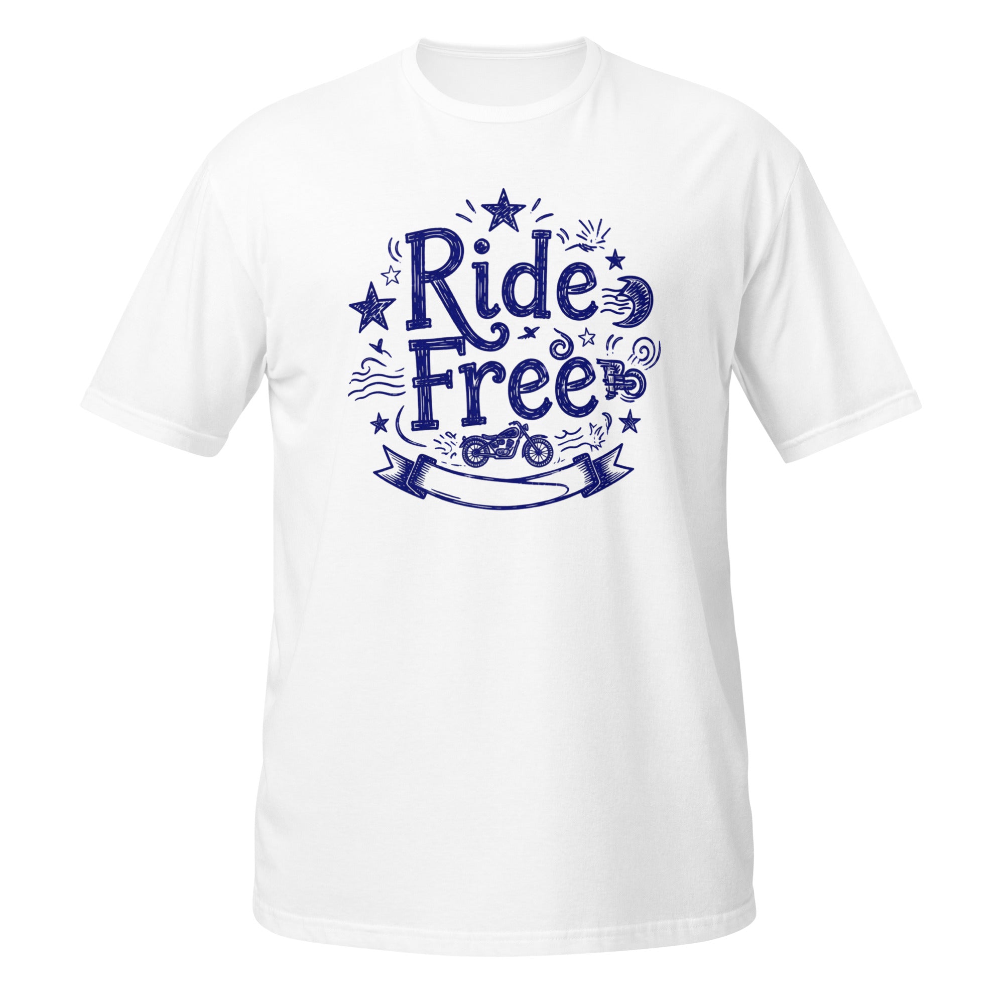 Ride Free Tee - Sketchline Tees blue ink doodle T-shirt