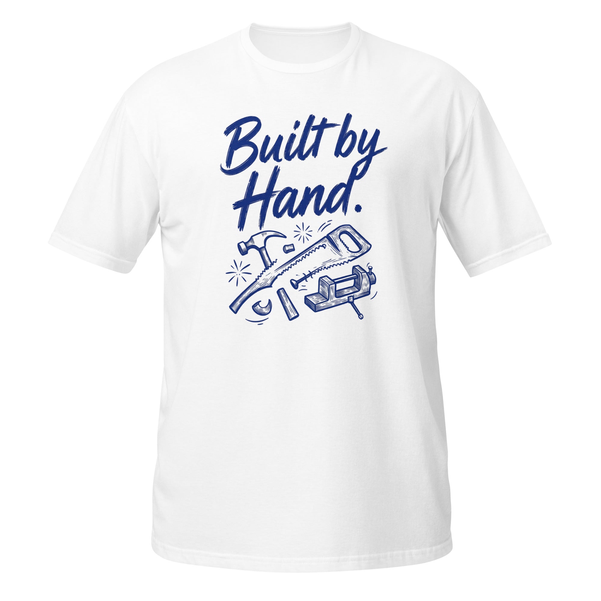 Built by Hand Tee - Sketchline Tees blue ink doodle T-shirt
