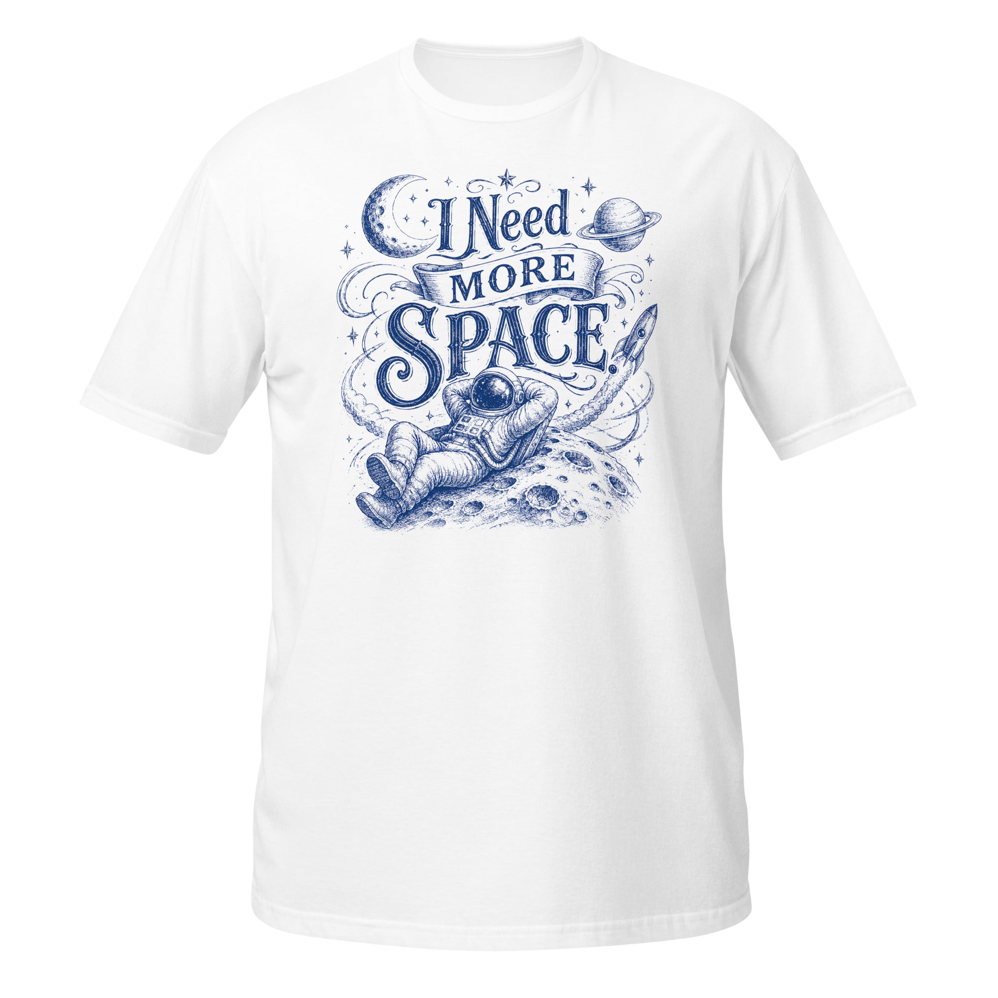 I Need More Space Tee - Sketchline Tees blue ink doodle T-shirt