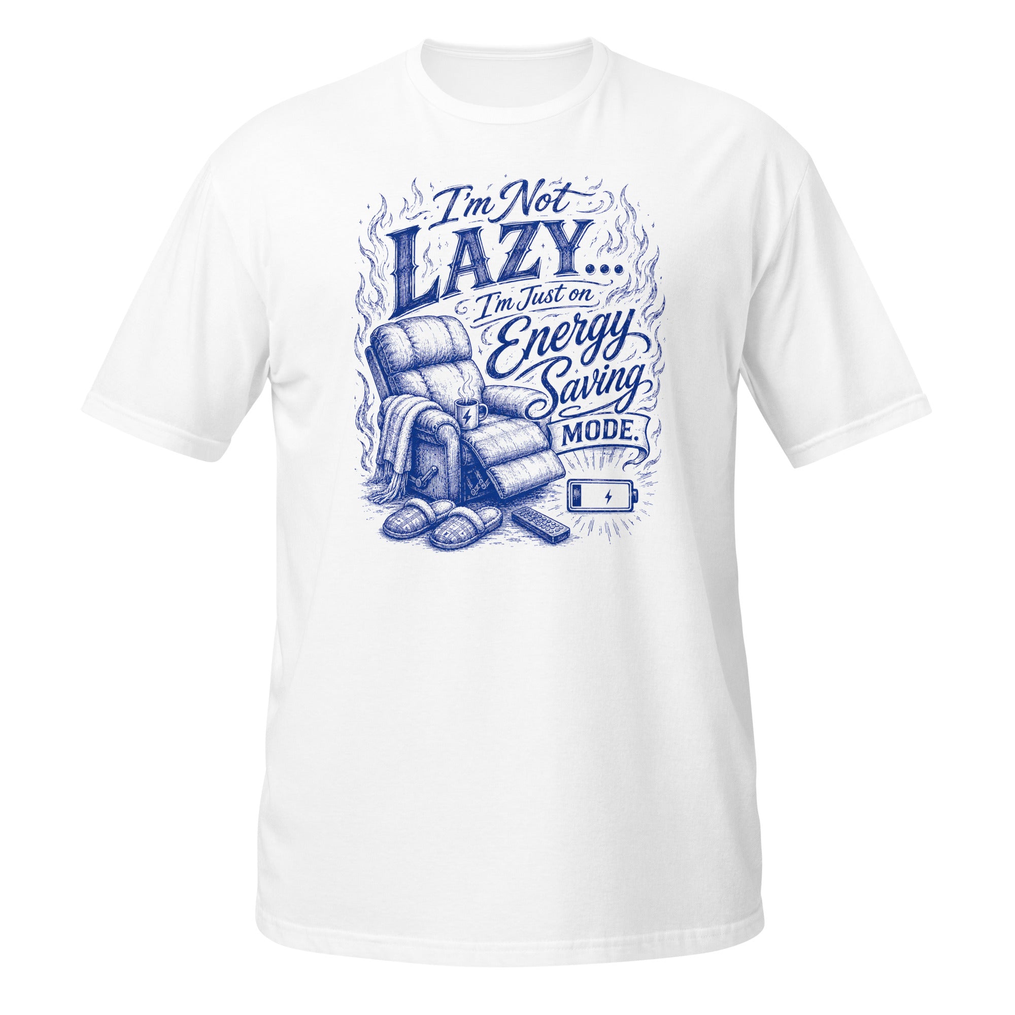 Lazy Energy Tee - Sketchline Tees blue ink doodle T-shirt