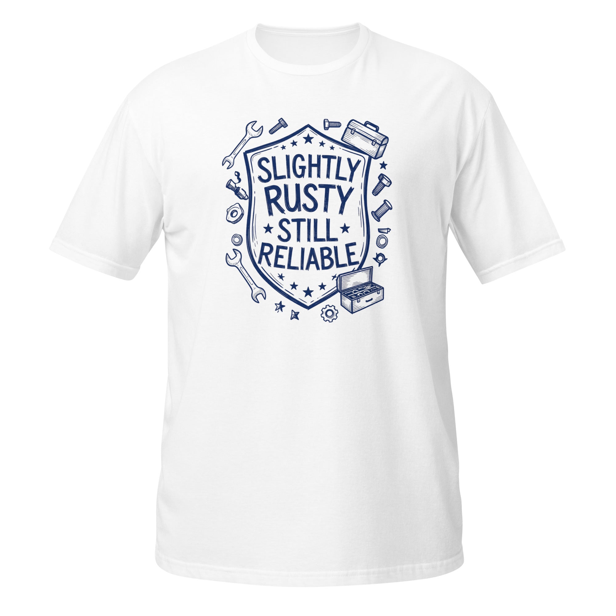Slightly Rusty Tee - Sketchline Tees blue ink doodle T-shirt
