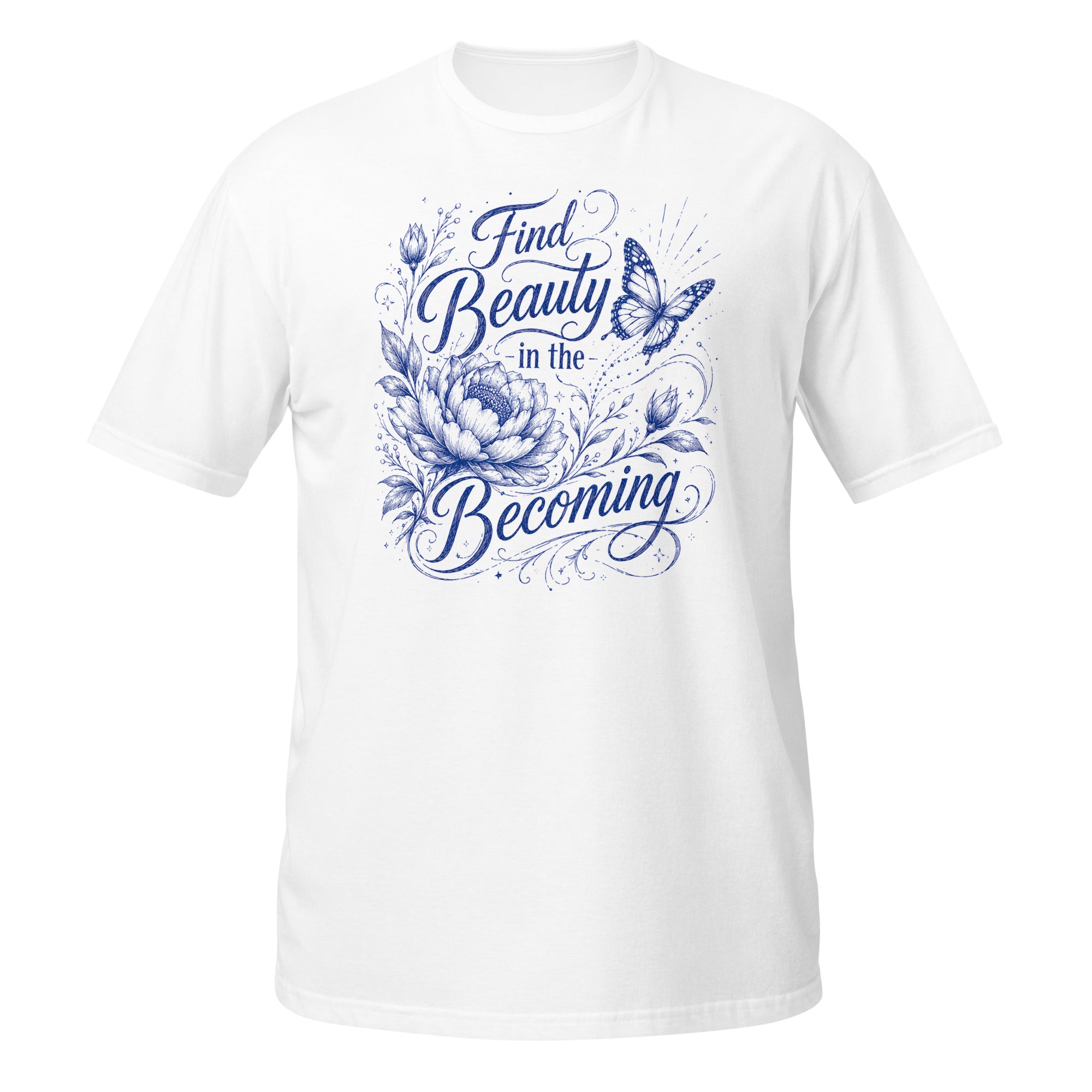 Beauty in the Becoming Tee - Sketchline Tees blue ink doodle T-shirt
