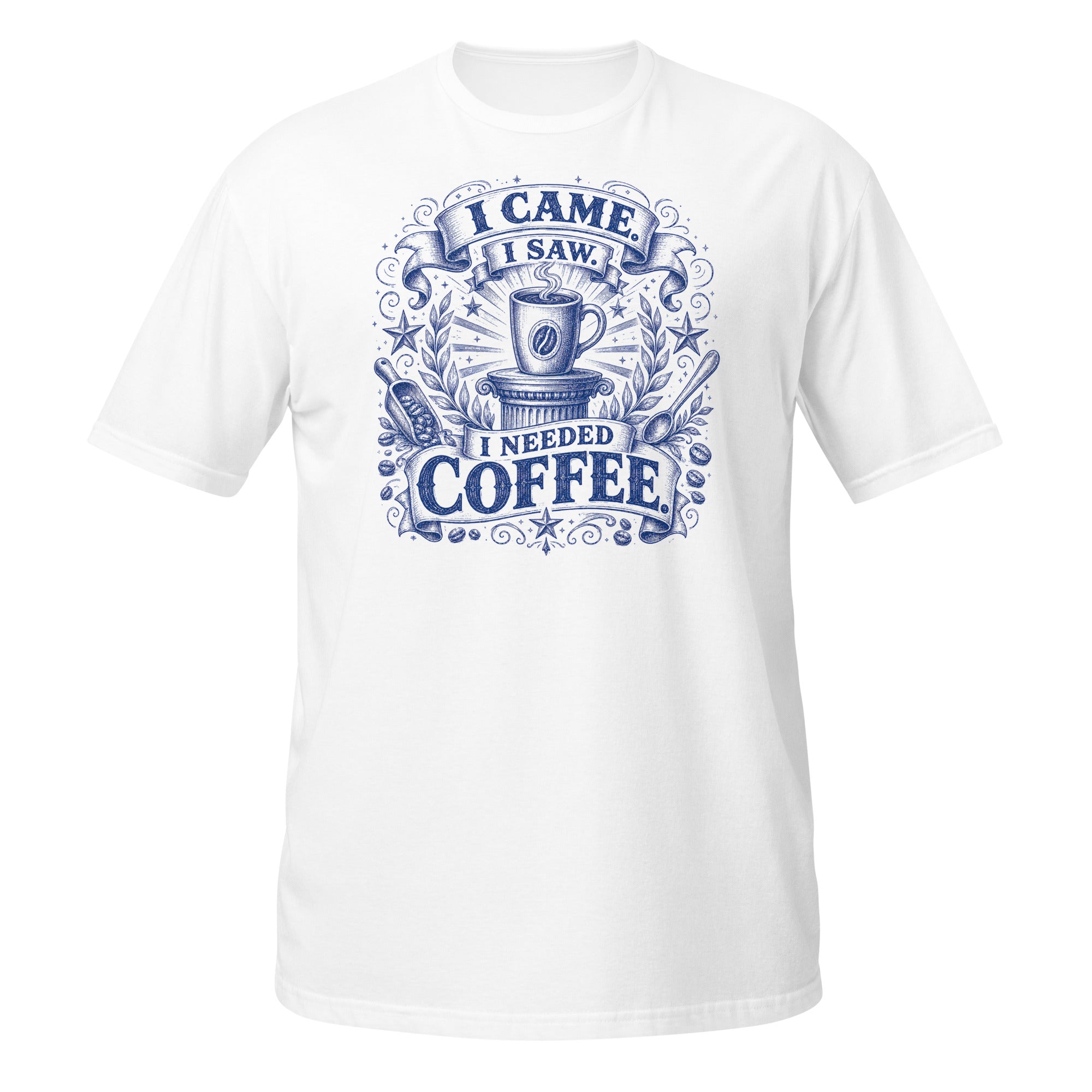 I Came, I Saw Tee - Sketchline Tees blue ink doodle T-shirt