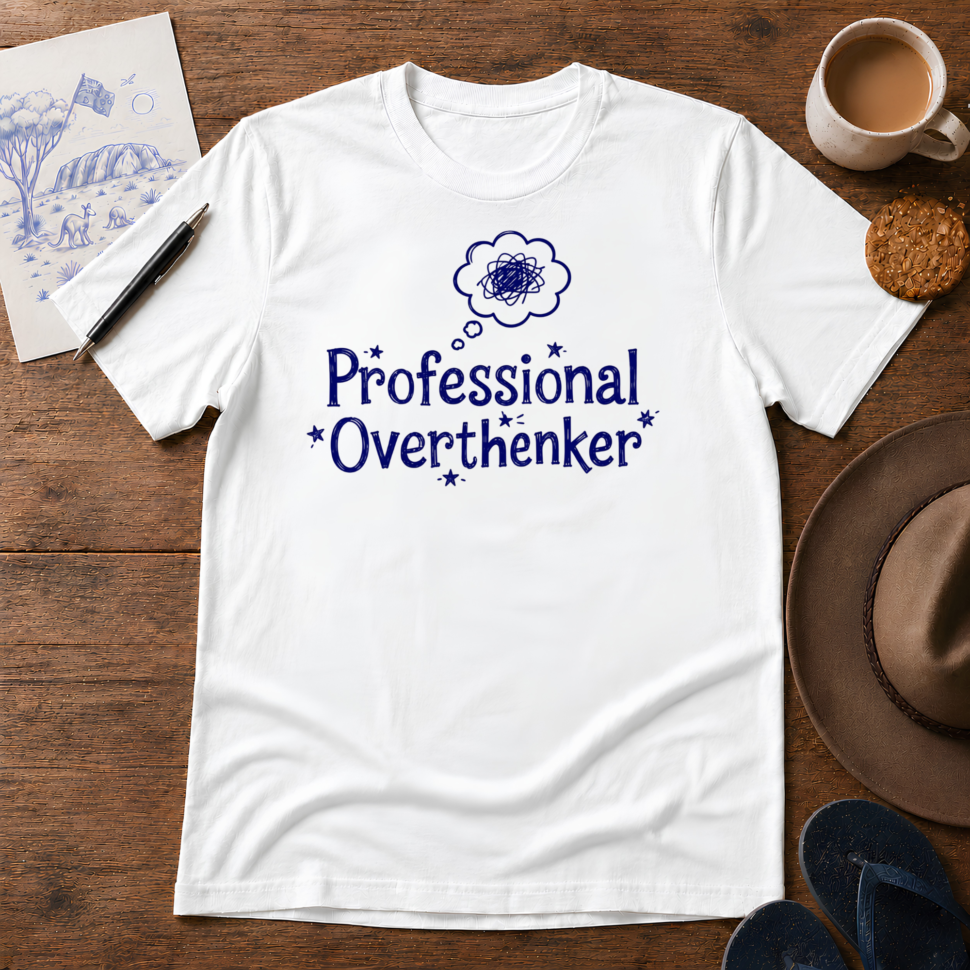 Professional Overthinker Tee ink-sketch T-shirt, product image 6