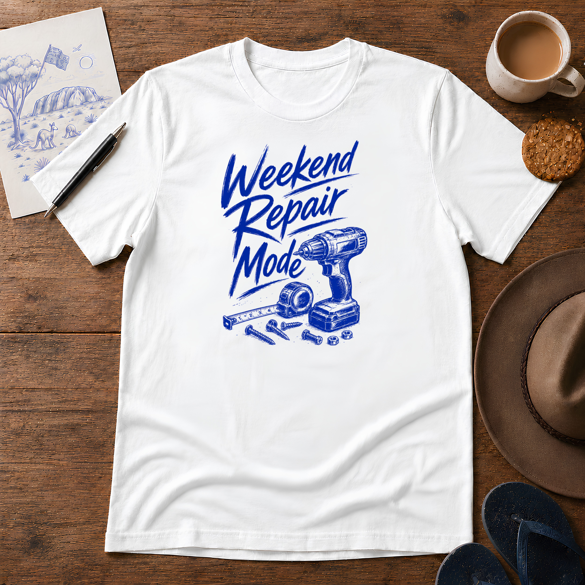 Weekend Repair Mode Tee ink-sketch T-shirt, product image 6