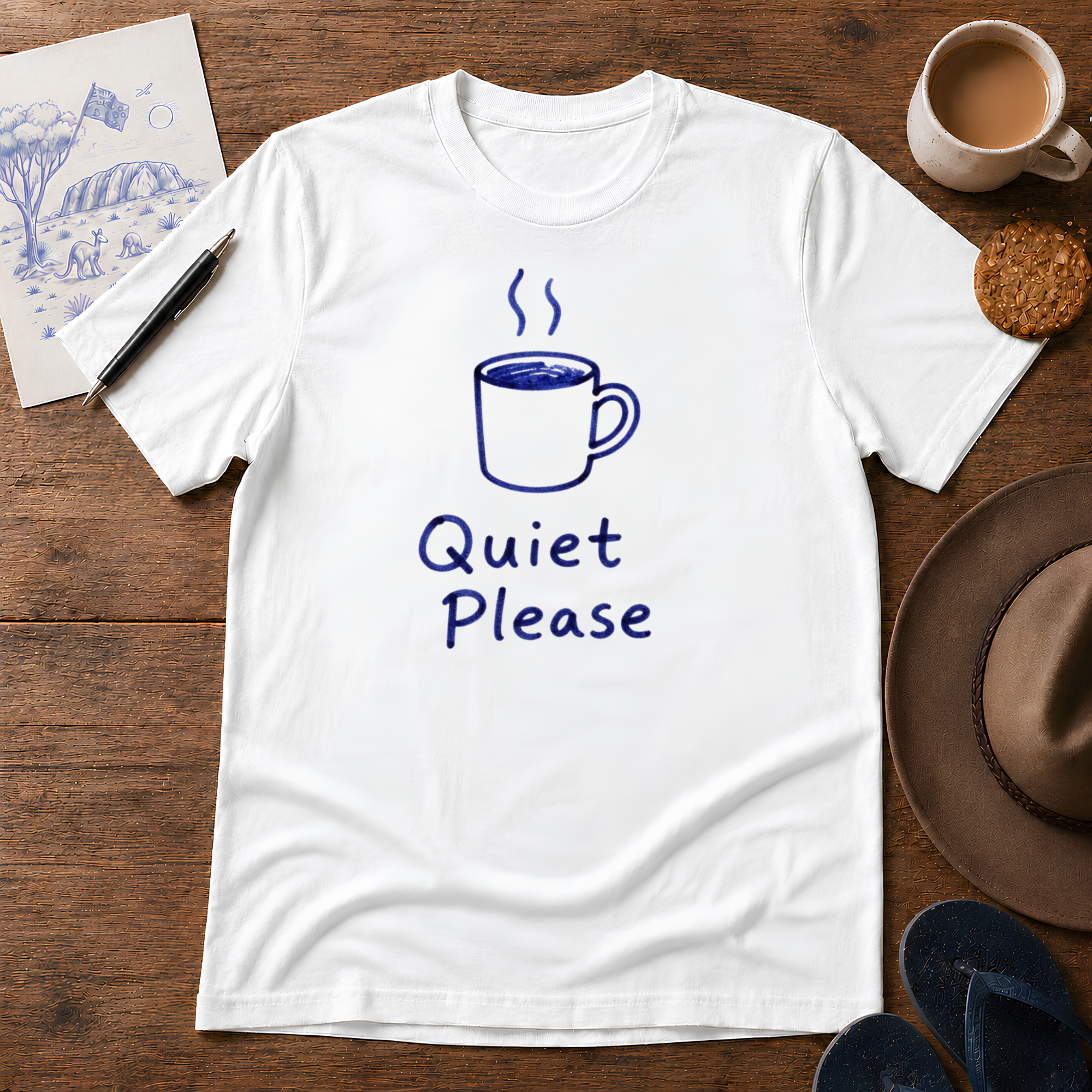 Quiet Please Tee ink-sketch T-shirt, product image 6