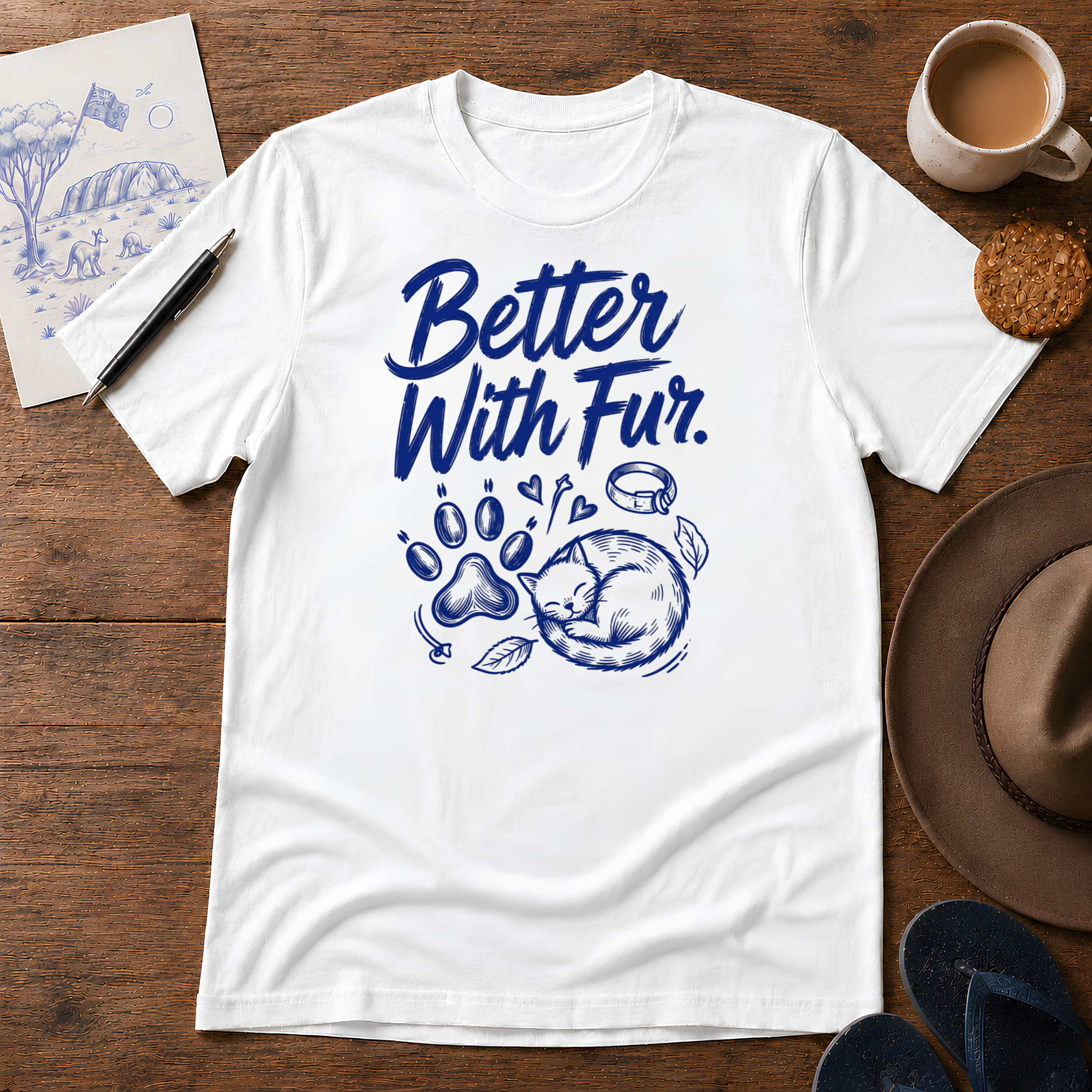 Better With Fur Tee ink-sketch T-shirt, product image 6